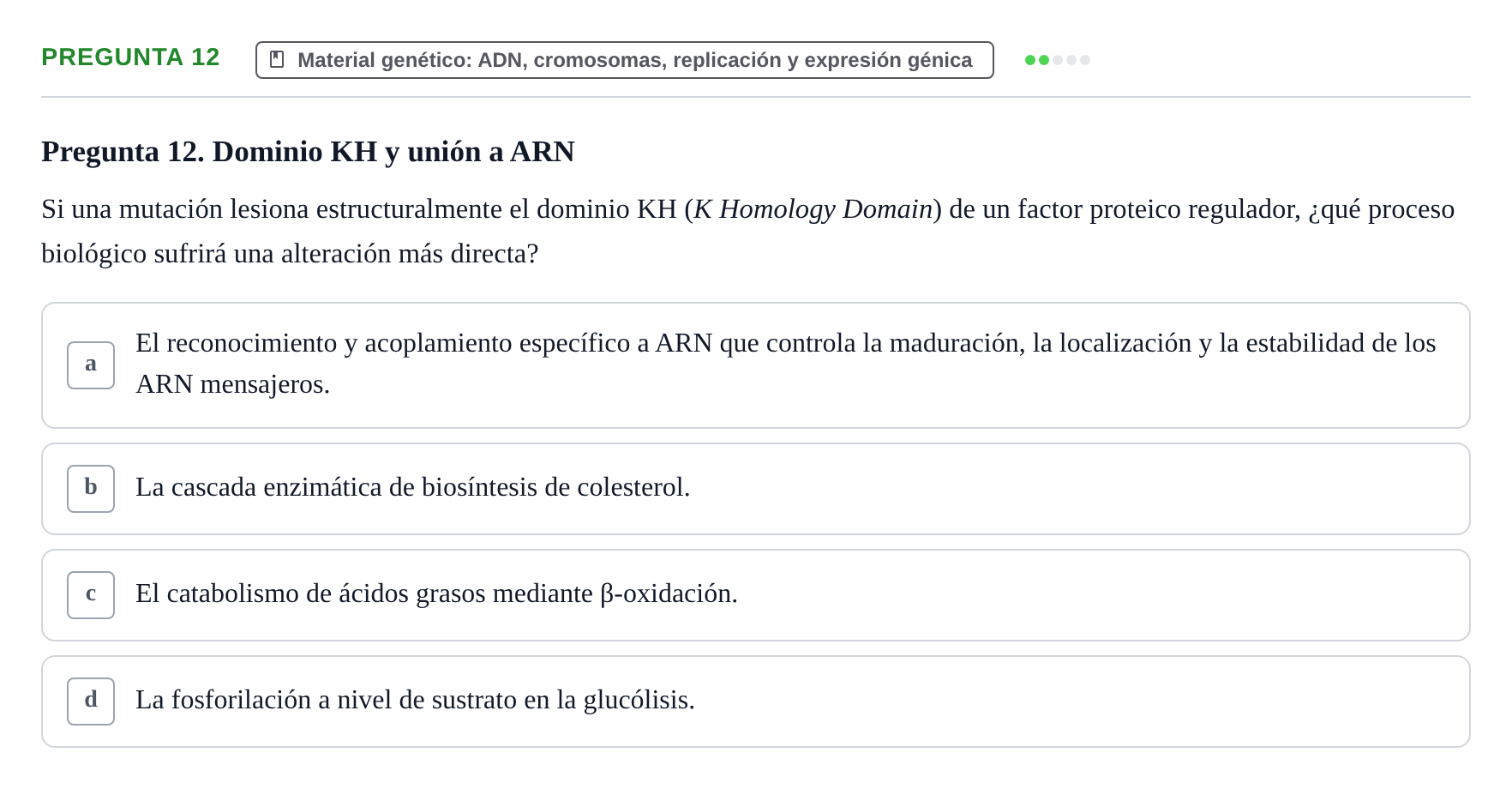 Enunciado: Pregunta 12