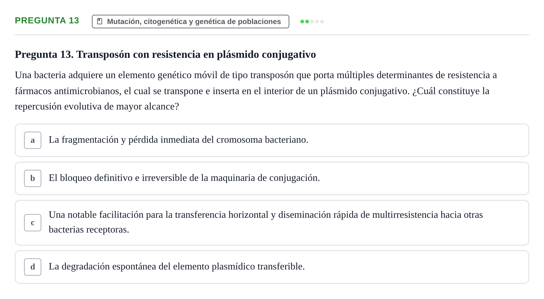 Enunciado: Pregunta 13