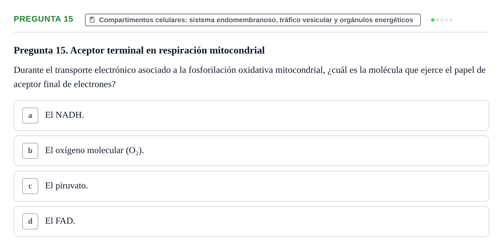 Enunciado: Pregunta 15