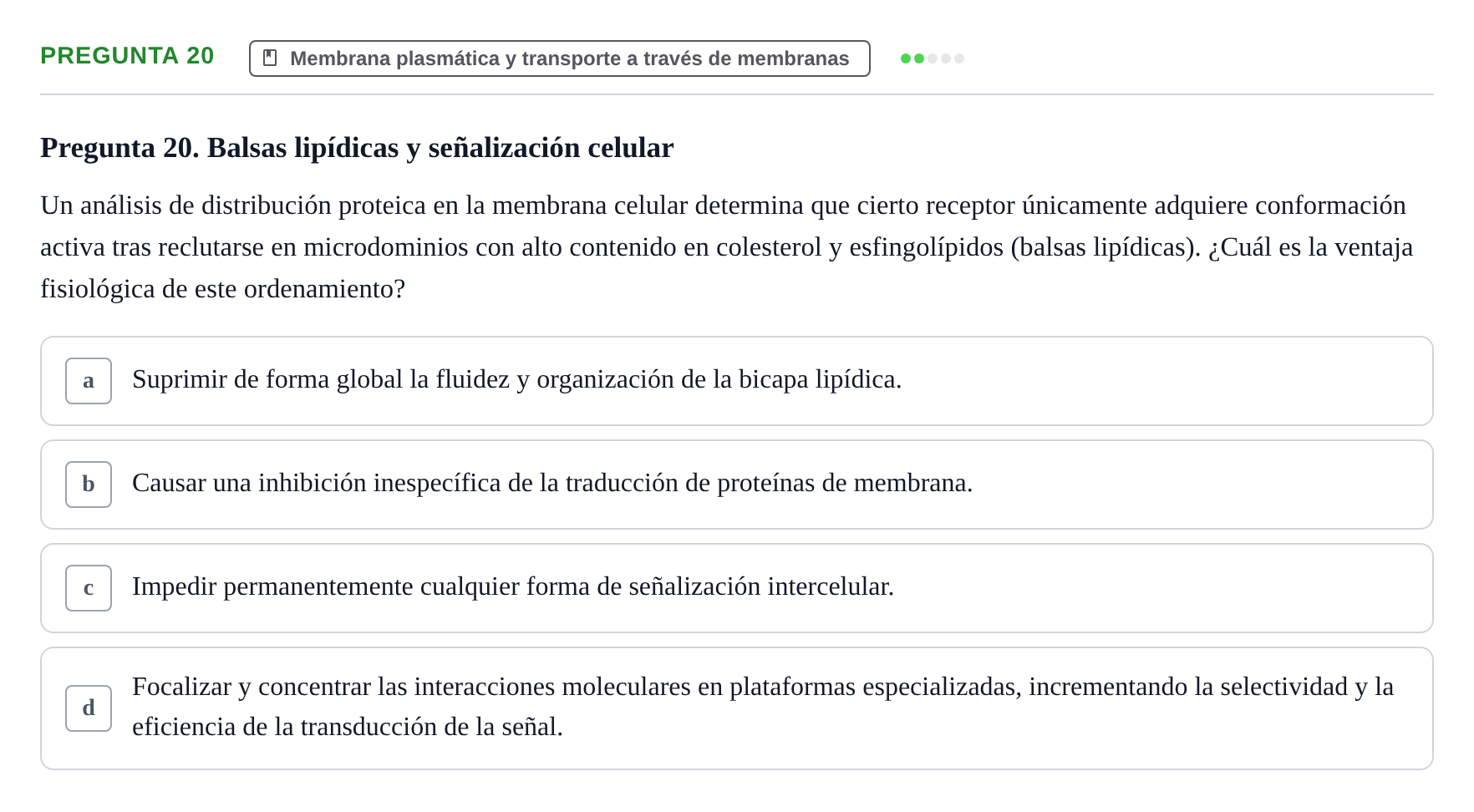 Enunciado: Pregunta 20