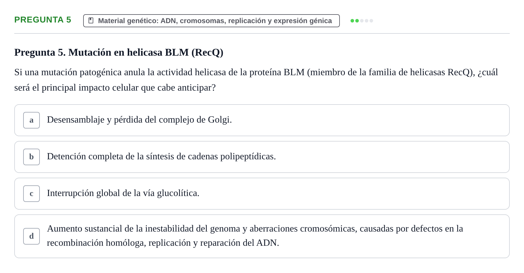 Enunciado: Pregunta 5