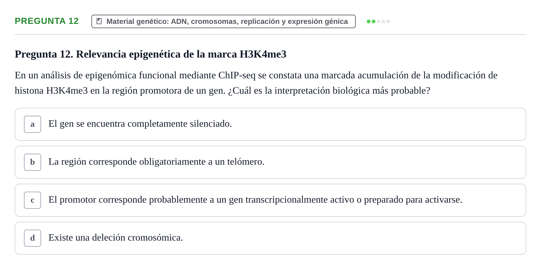 Enunciado: Pregunta 12