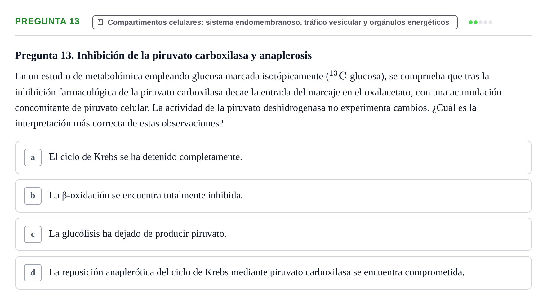 Enunciado: Pregunta 13