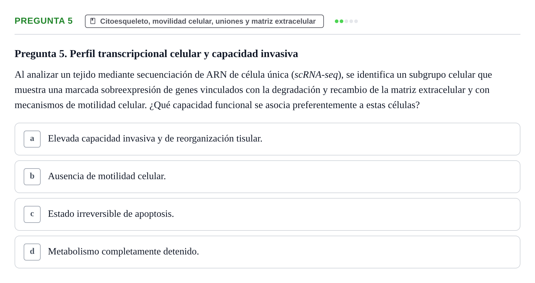 Enunciado: Pregunta 5