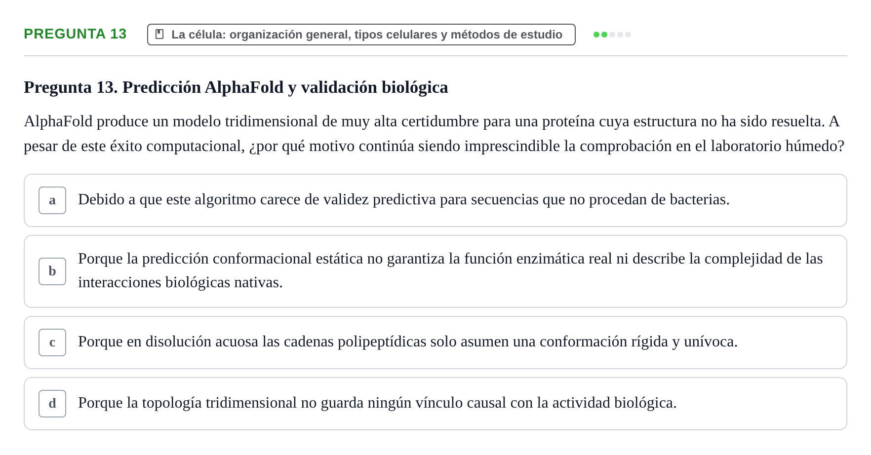 Enunciado: Pregunta 13