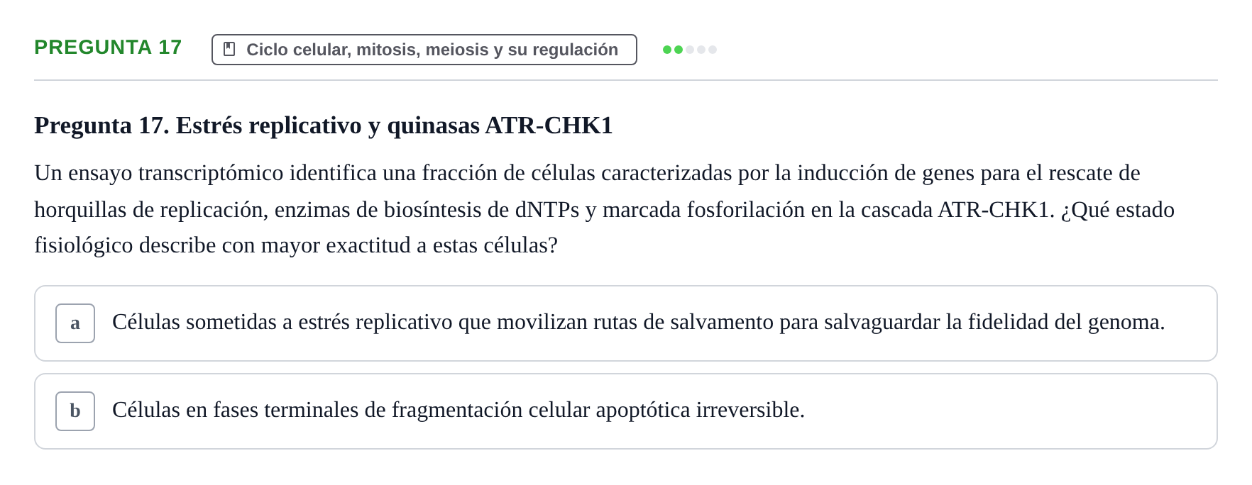 Enunciado: Pregunta 17