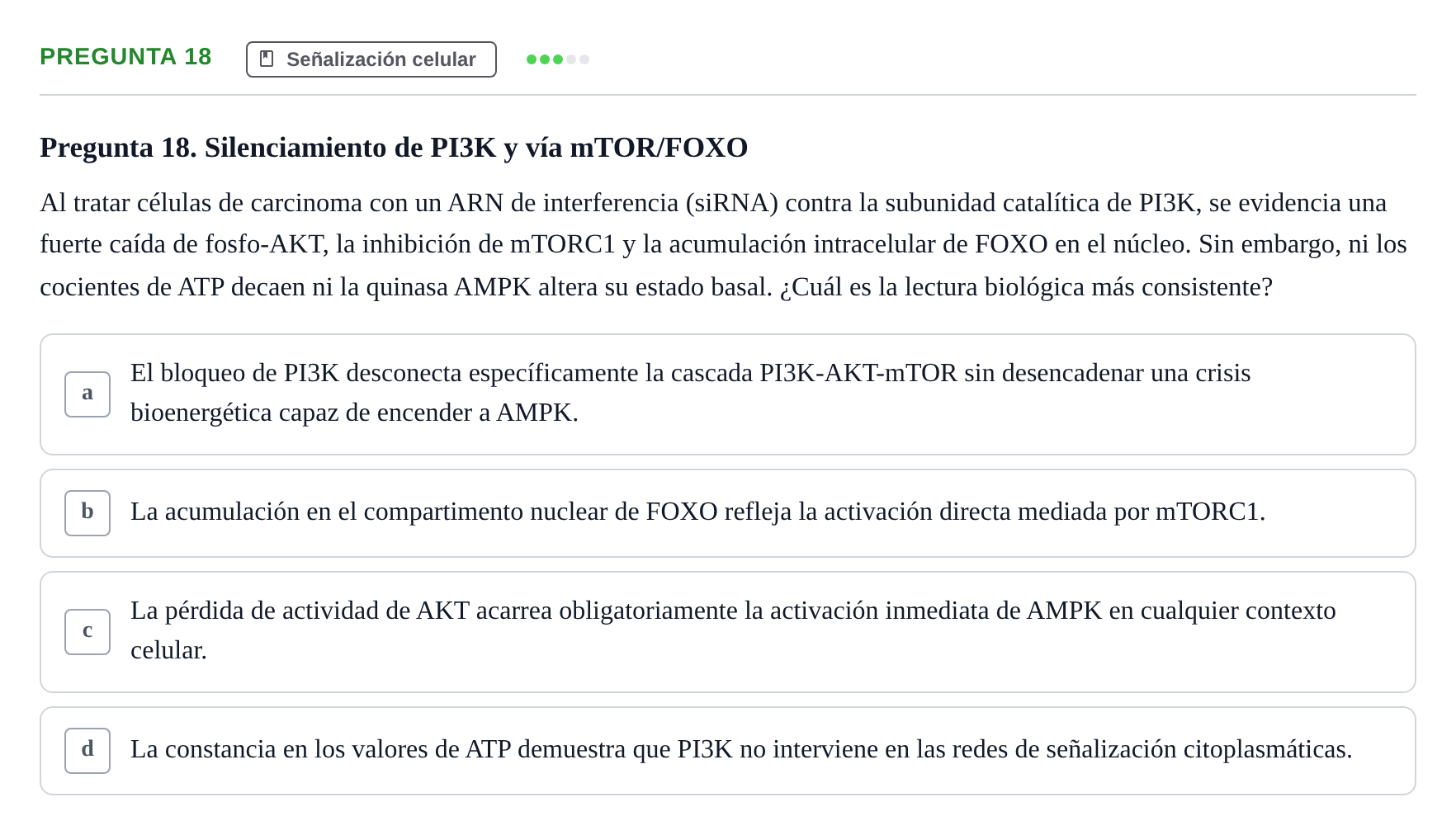 Enunciado: Pregunta 18