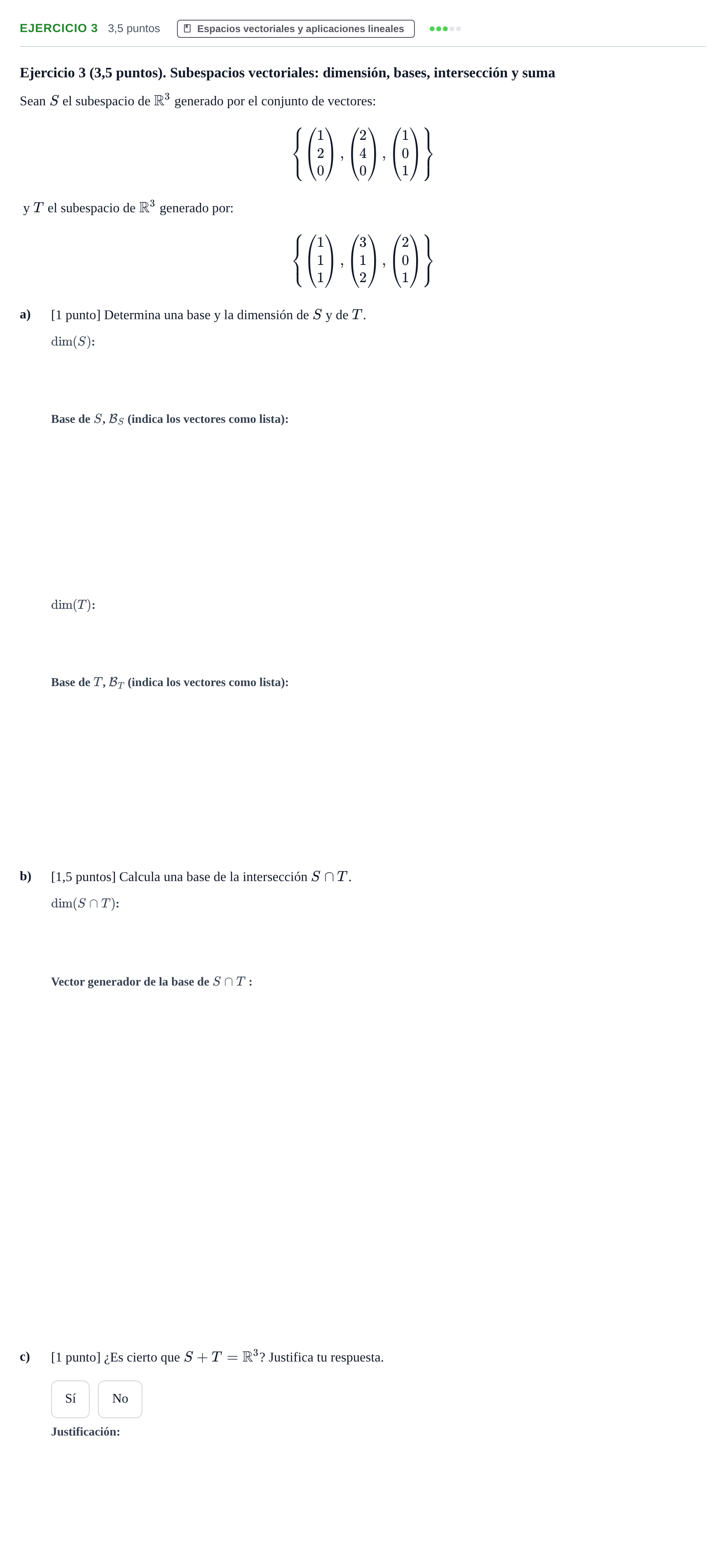 Enunciado: Ejercicio 3 · Matemáticas Aplicadas URL Examen Parcial 1. Matemáticas Aplicadas I