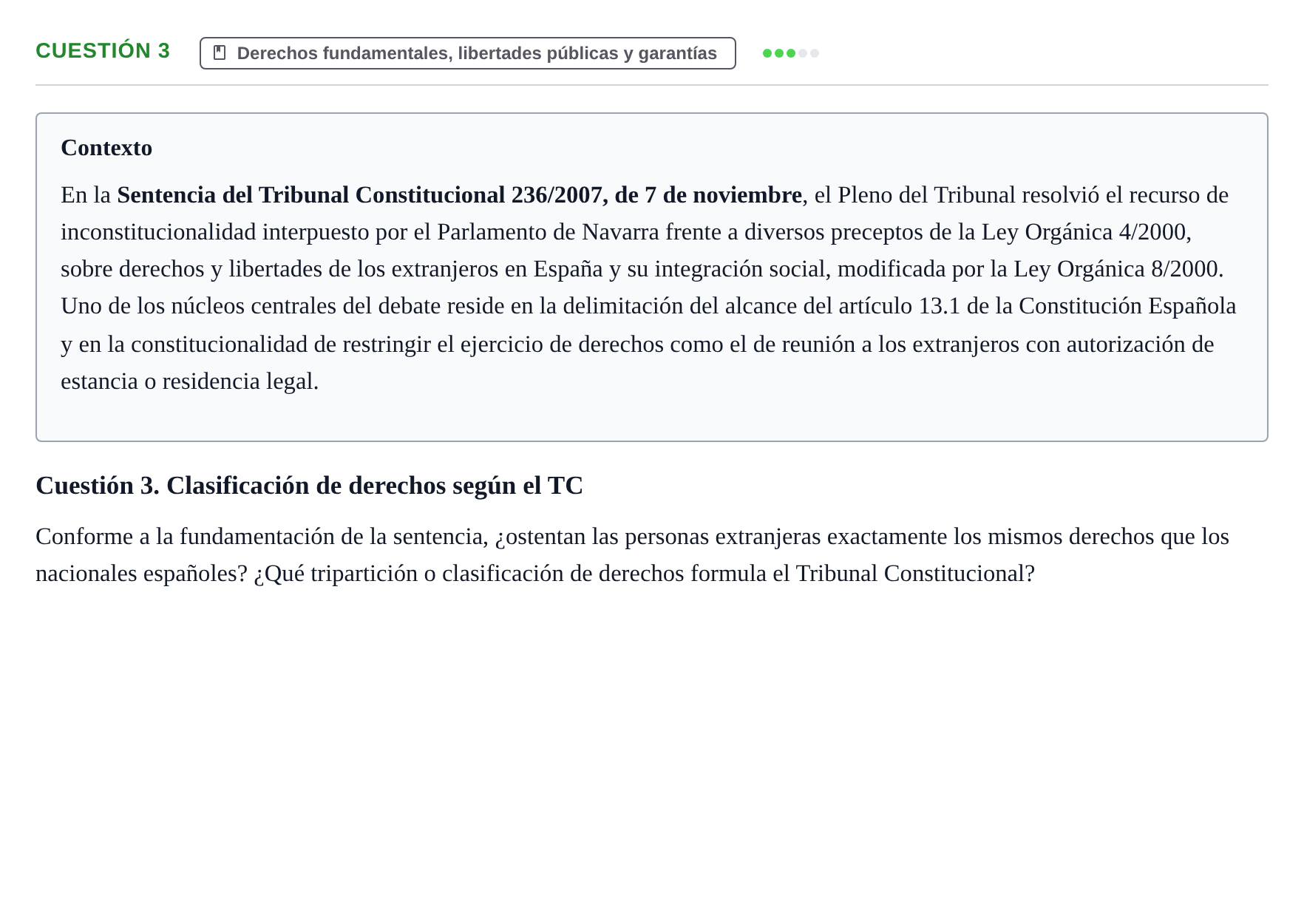 Enunciado: Cuestión 3