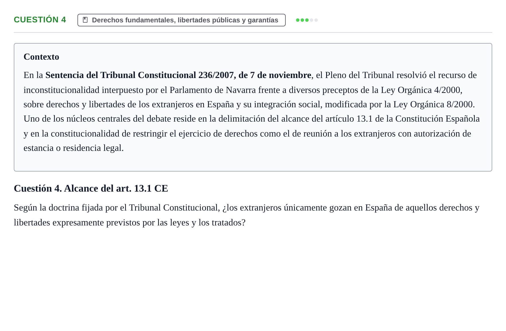 Enunciado: Cuestión 4