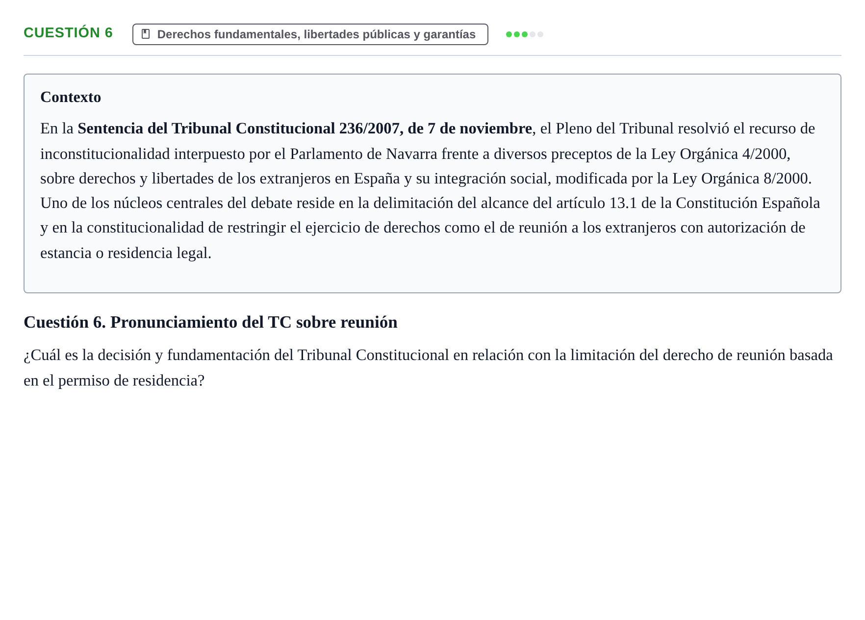 Enunciado: Cuestión 6