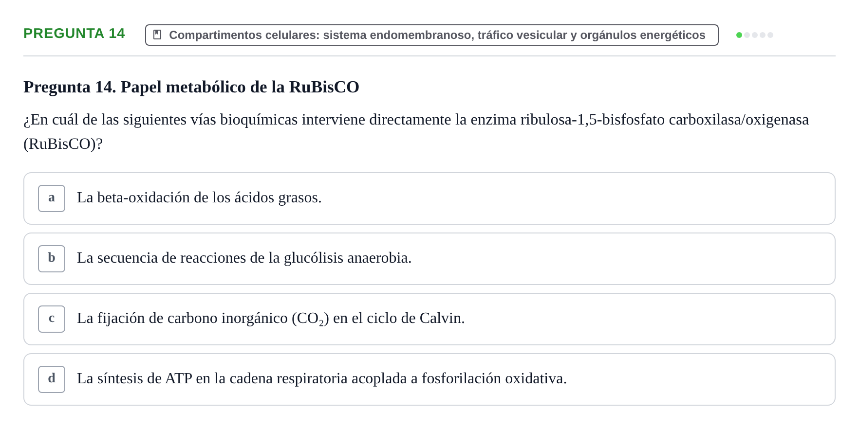 Enunciado: Pregunta 14