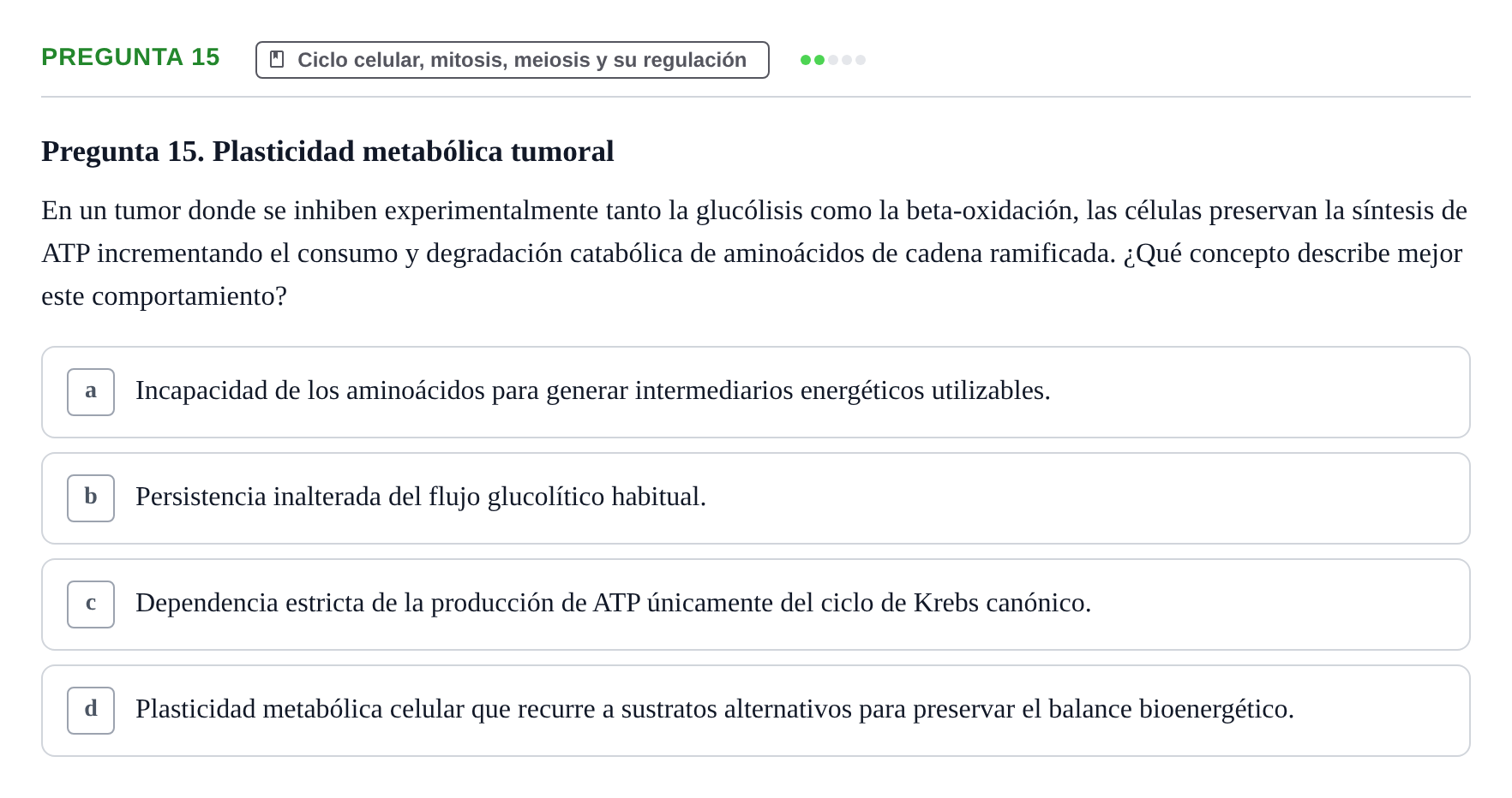 Enunciado: Pregunta 15
