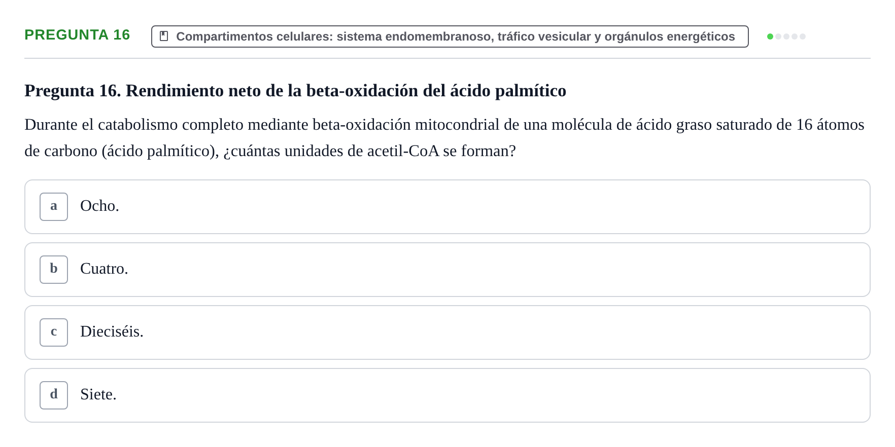 Enunciado: Pregunta 16