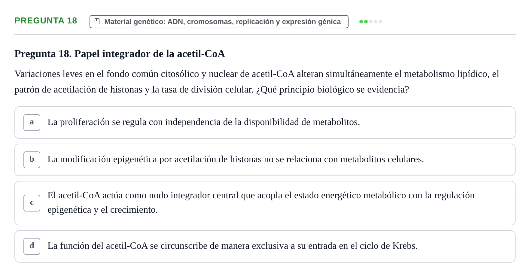 Enunciado: Pregunta 18