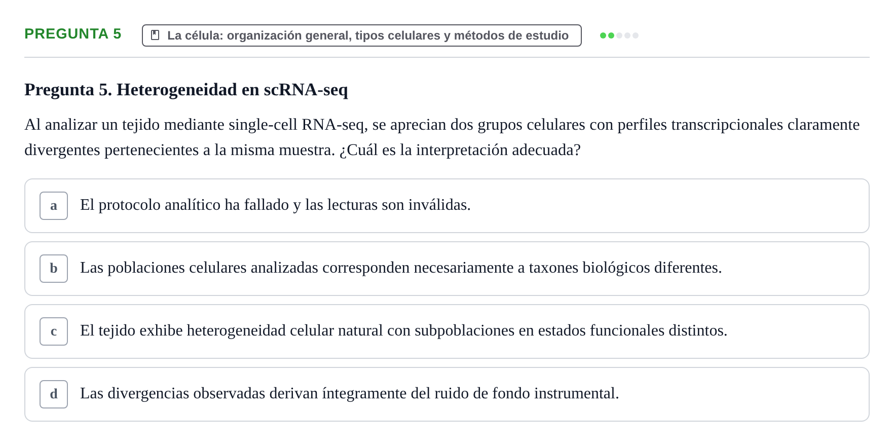Enunciado: Pregunta 5