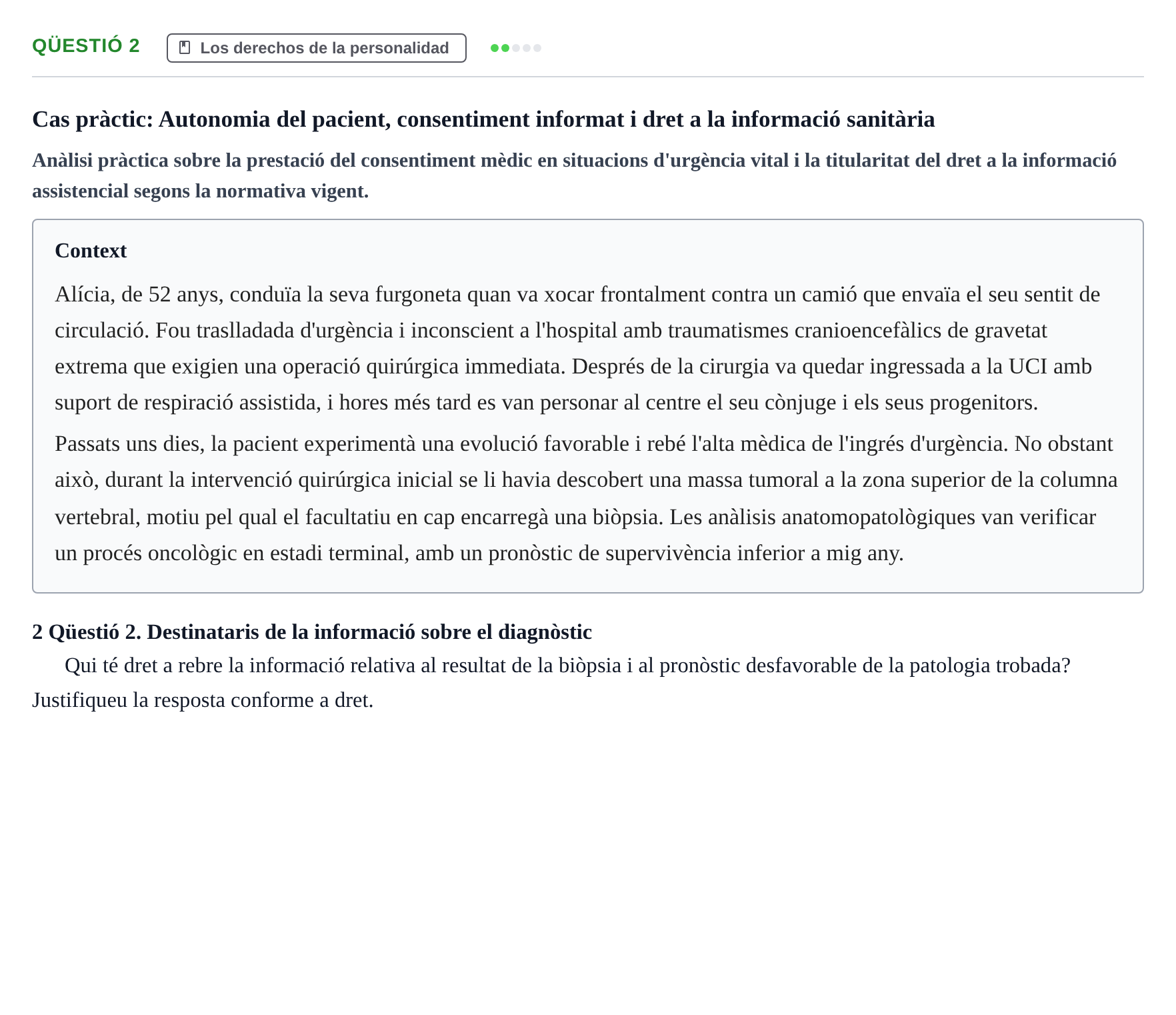 Enunciado: Qüestió 2