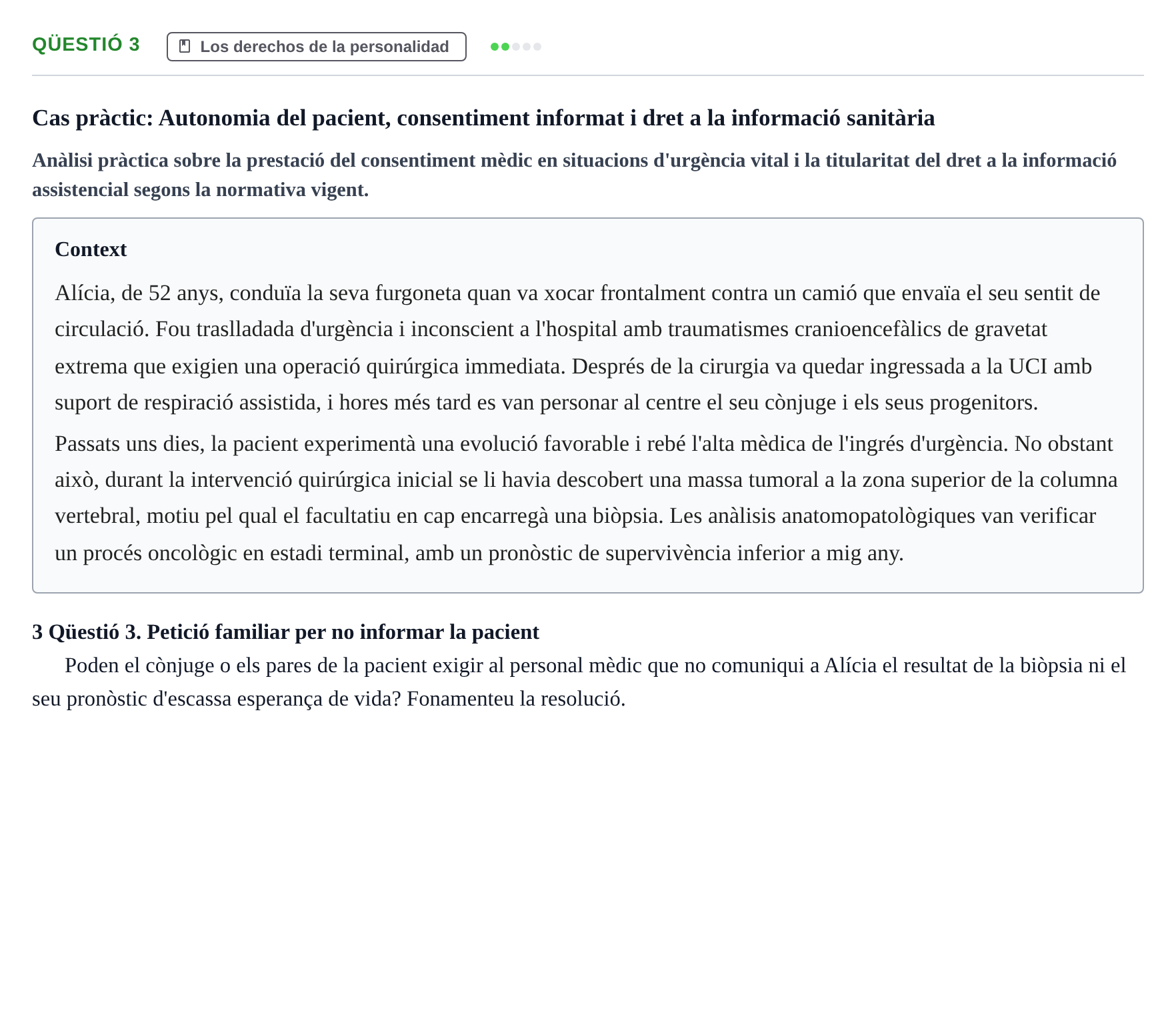 Enunciado: Qüestió 3