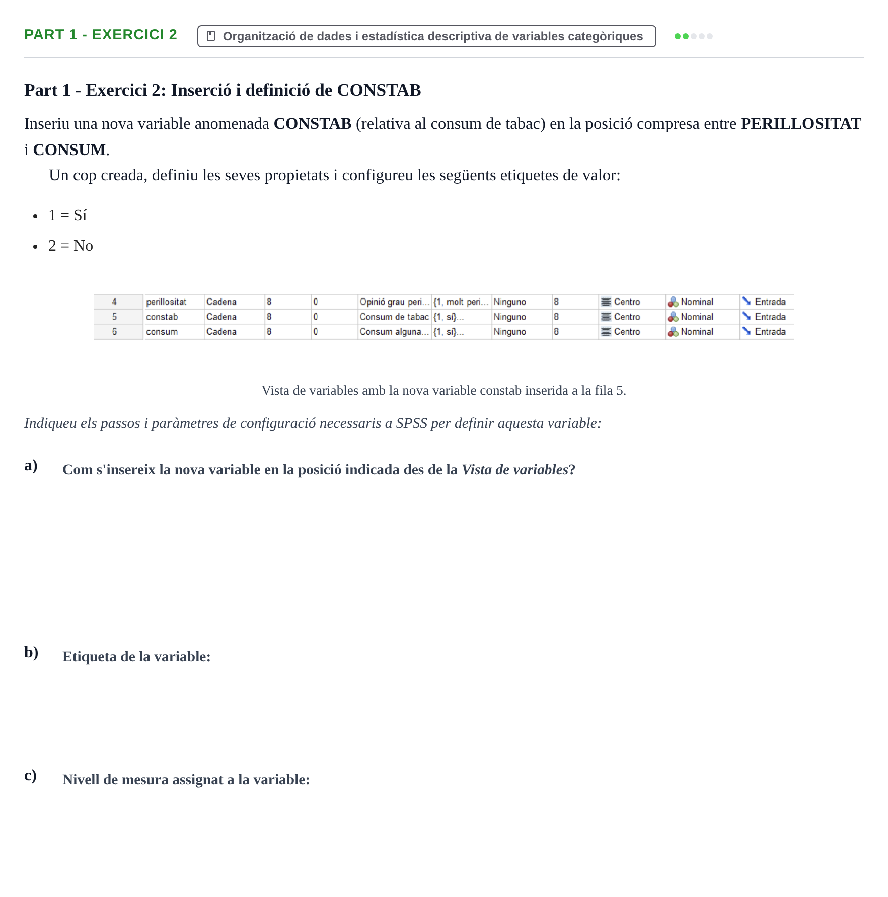 Enunciado: Part 1 - Exercici 2