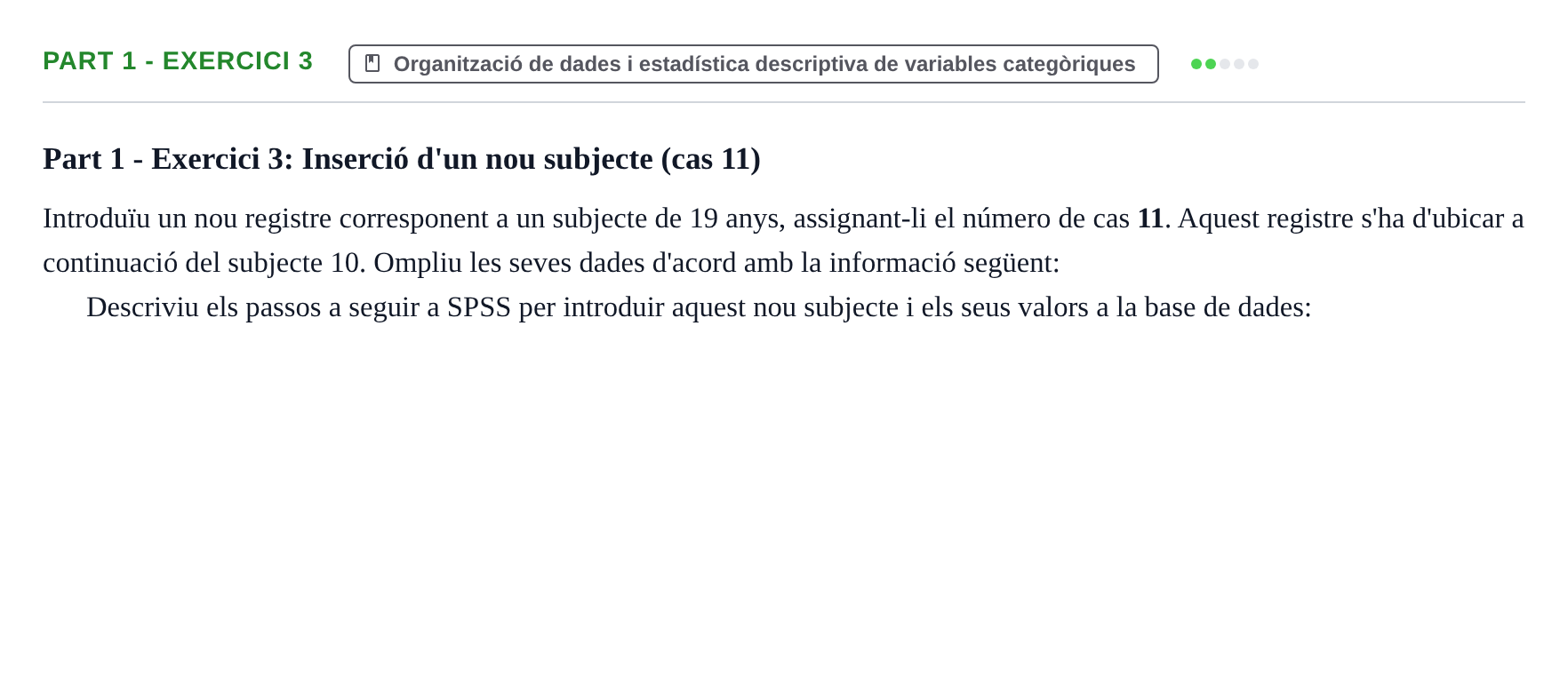 Enunciado: Part 1 - Exercici 3