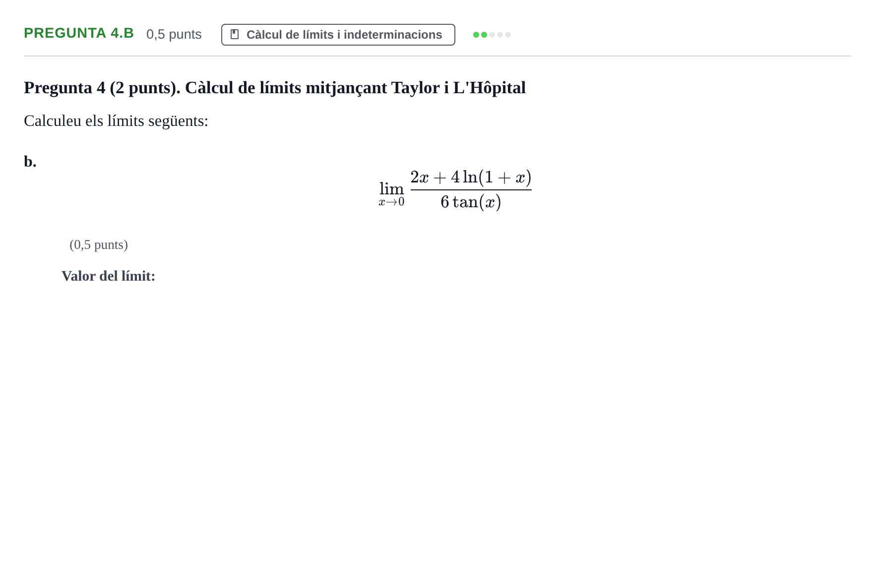 Enunciado: Pregunta 4.b · Análisis Matemático I URV 2025