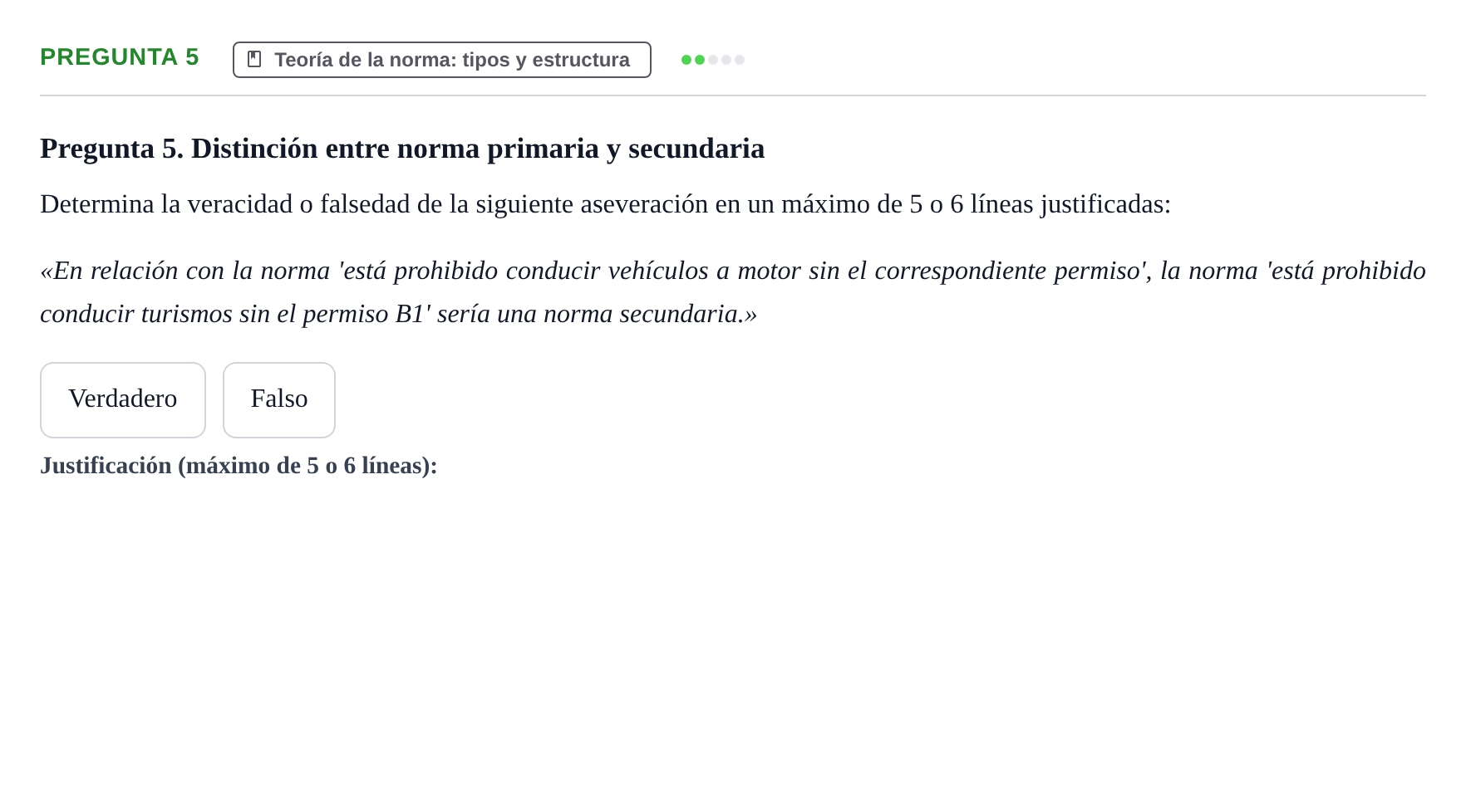 Enunciado: Pregunta 5