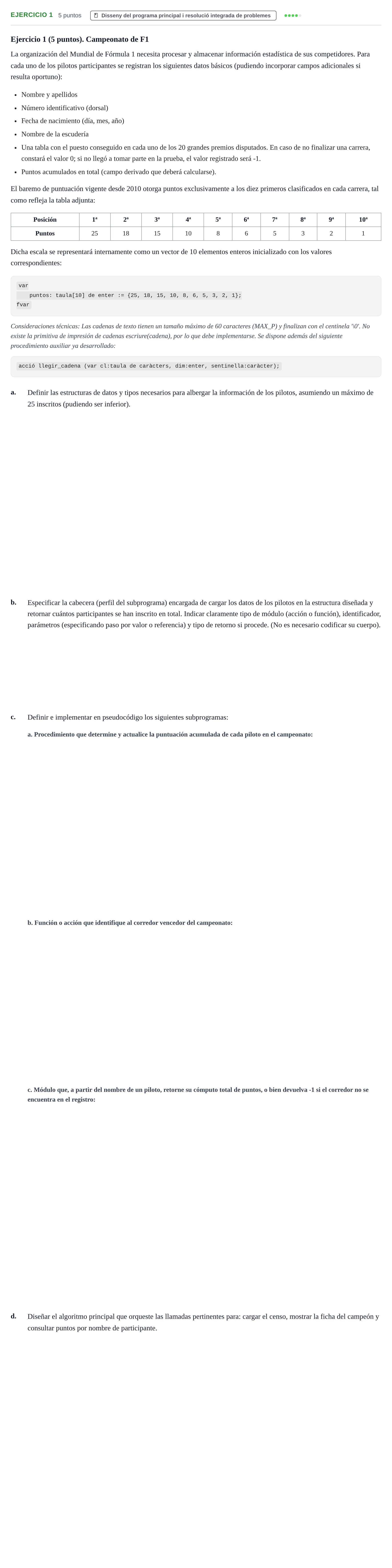 Enunciado: Ejercicio 1 · Fundamentos de Programación I URV 2015