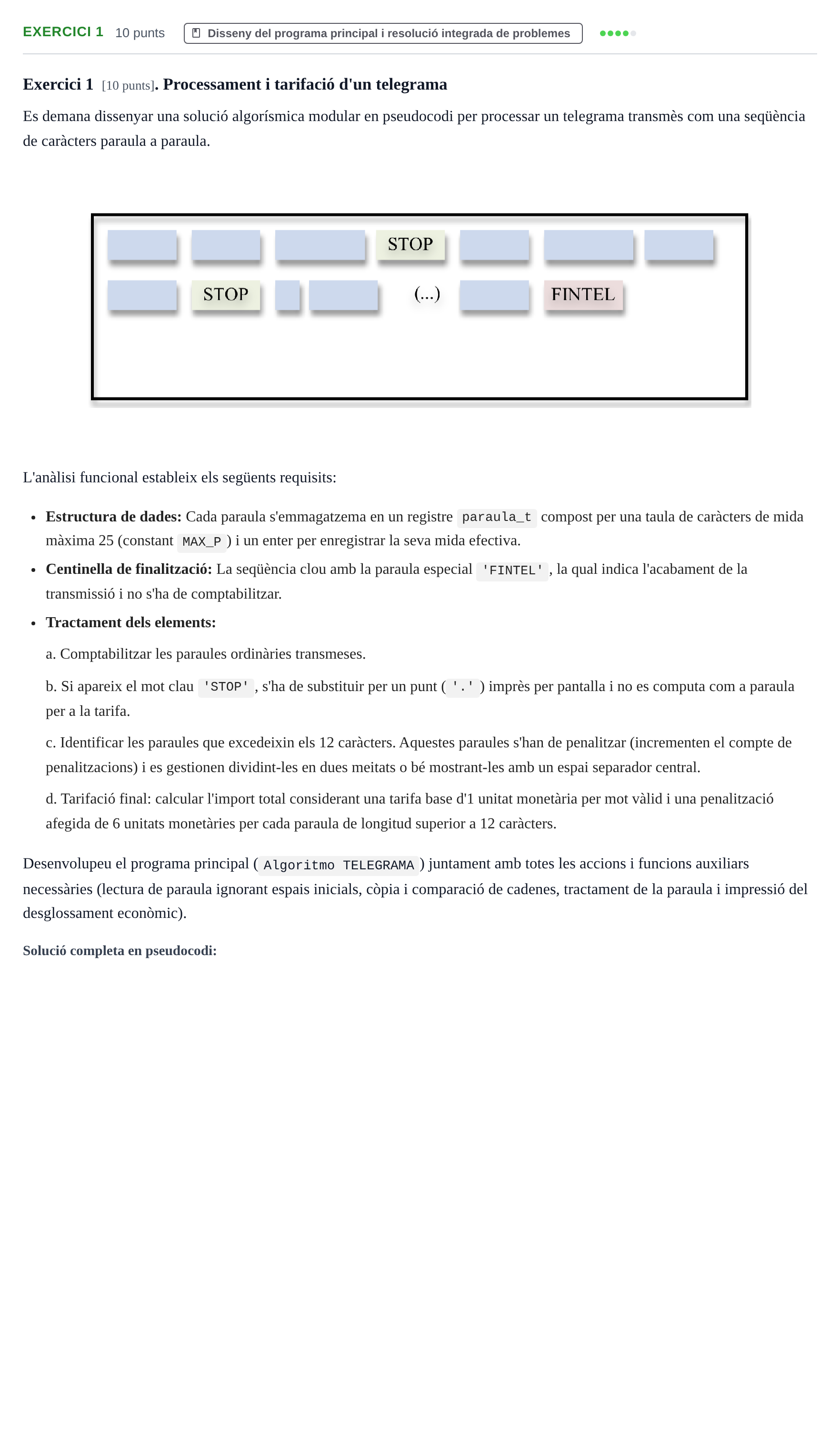 Enunciado: Exercici 1 · Fundamentos de Programación I URV 2013