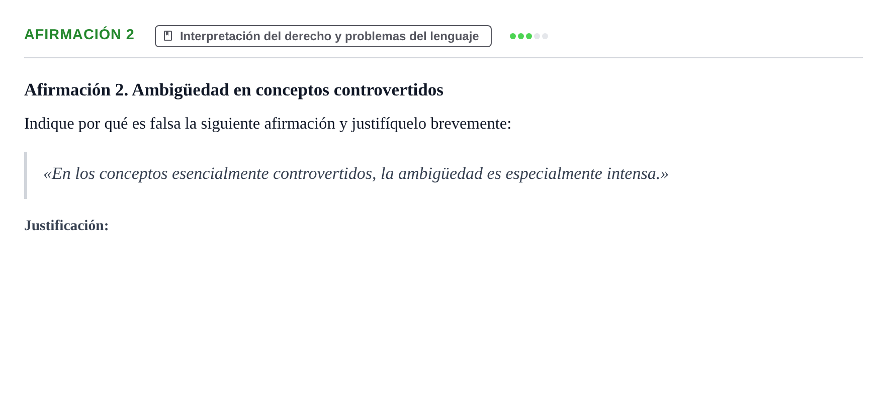 Enunciado: Afirmación 2
