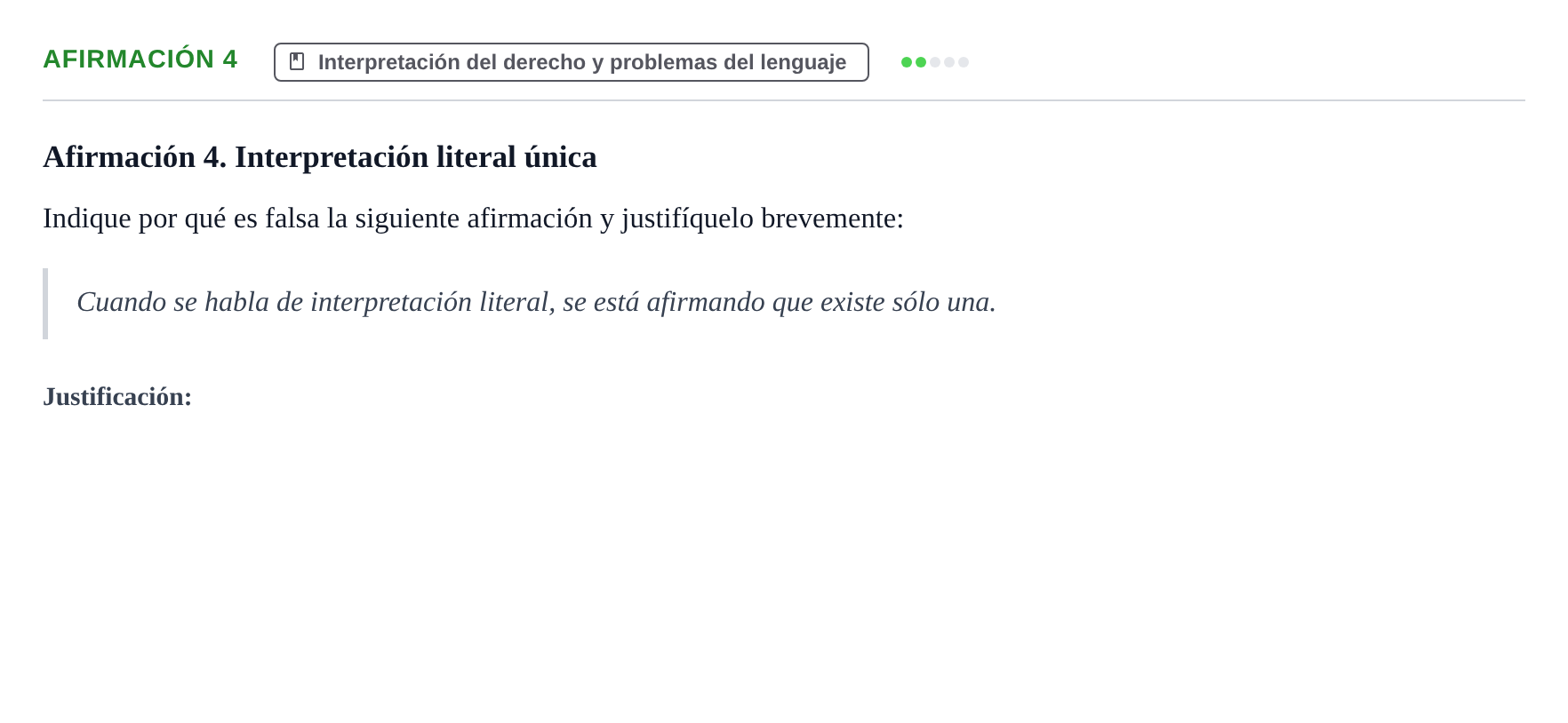Enunciado: Afirmación 4