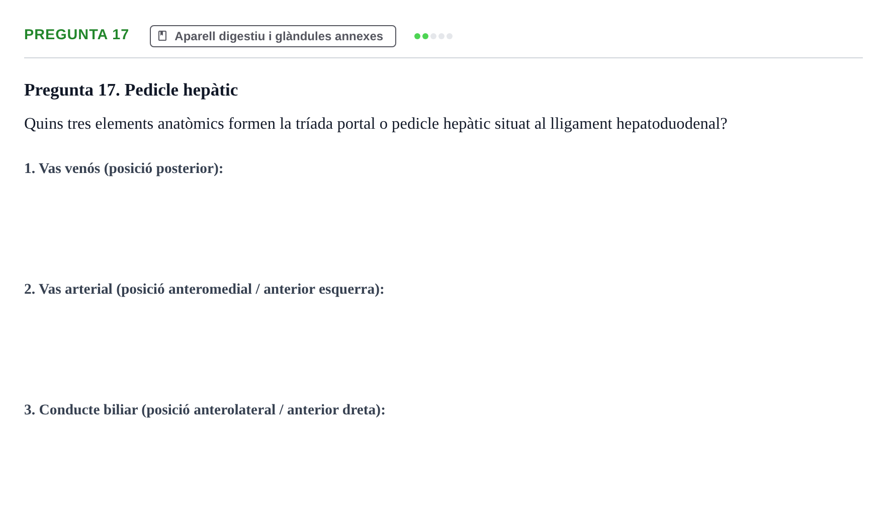 Enunciado: Pregunta 17 · Anatomia i Histologia URV 2024