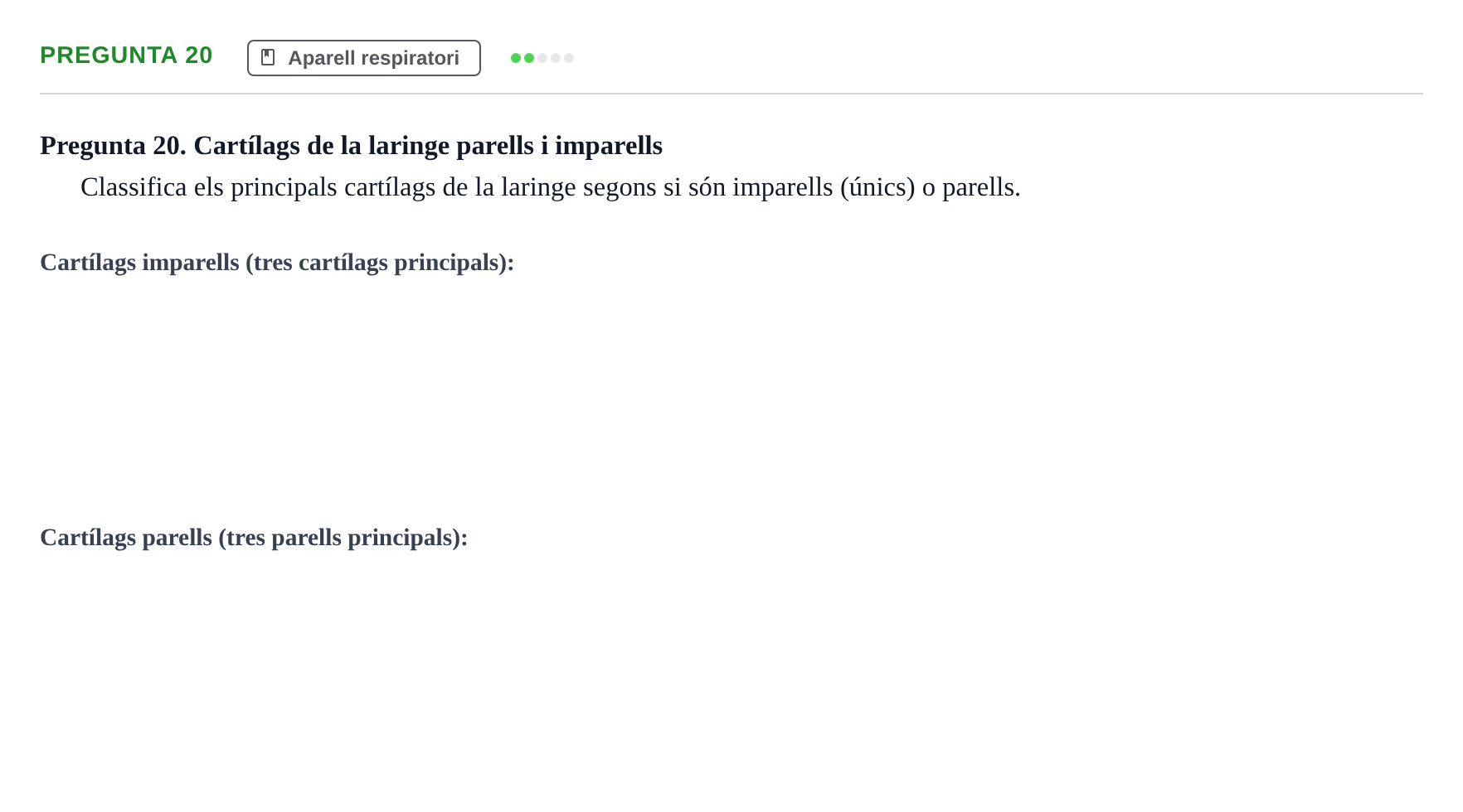Enunciado: Pregunta 20 · Anatomia i Histologia URV 2024