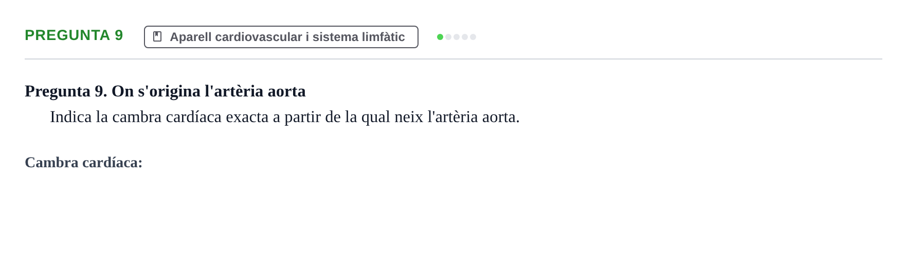 Enunciado: Pregunta 9 · Anatomia i Histologia URV 2024
