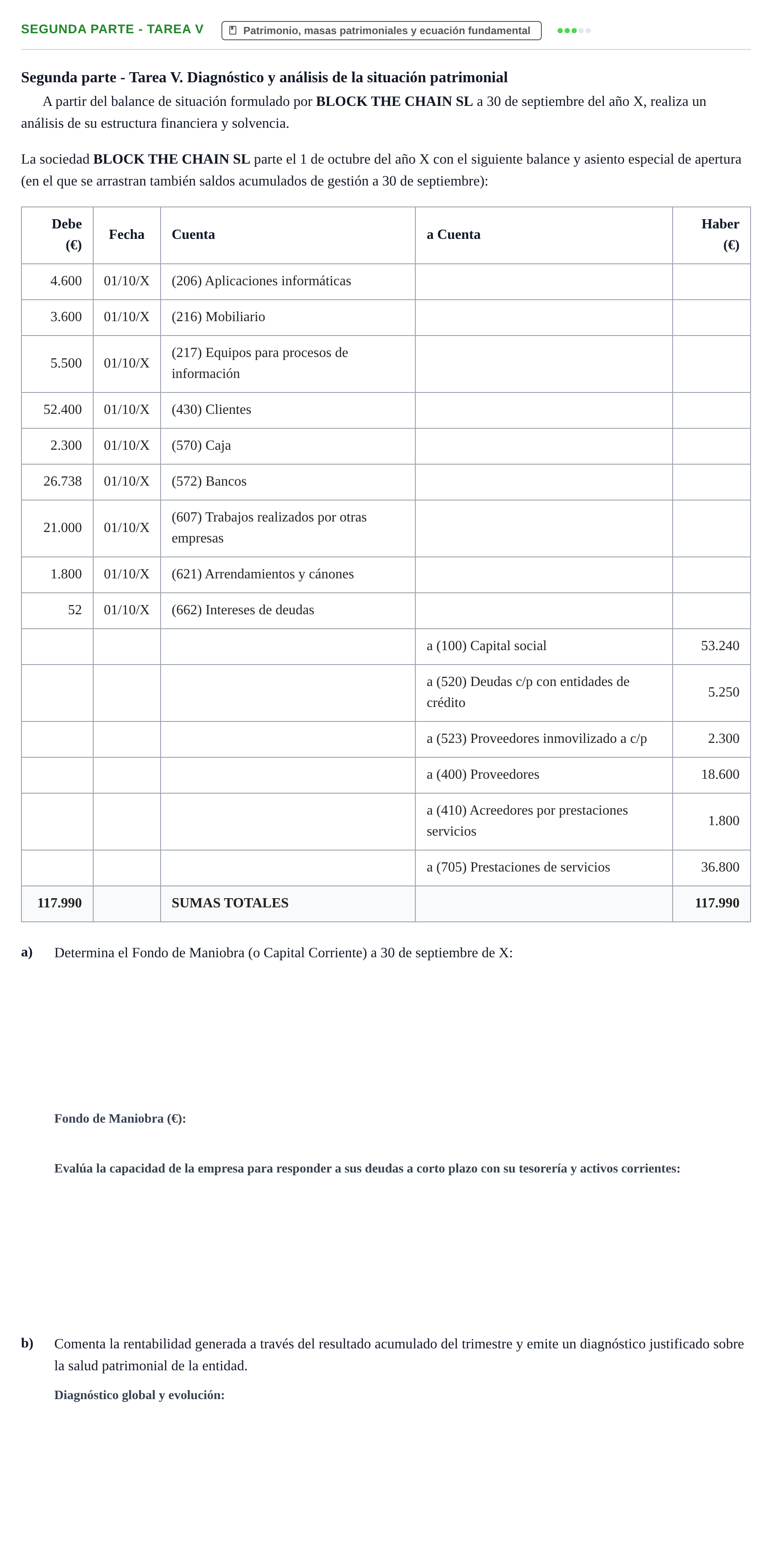 Enunciado: Segunda parte - Tarea V