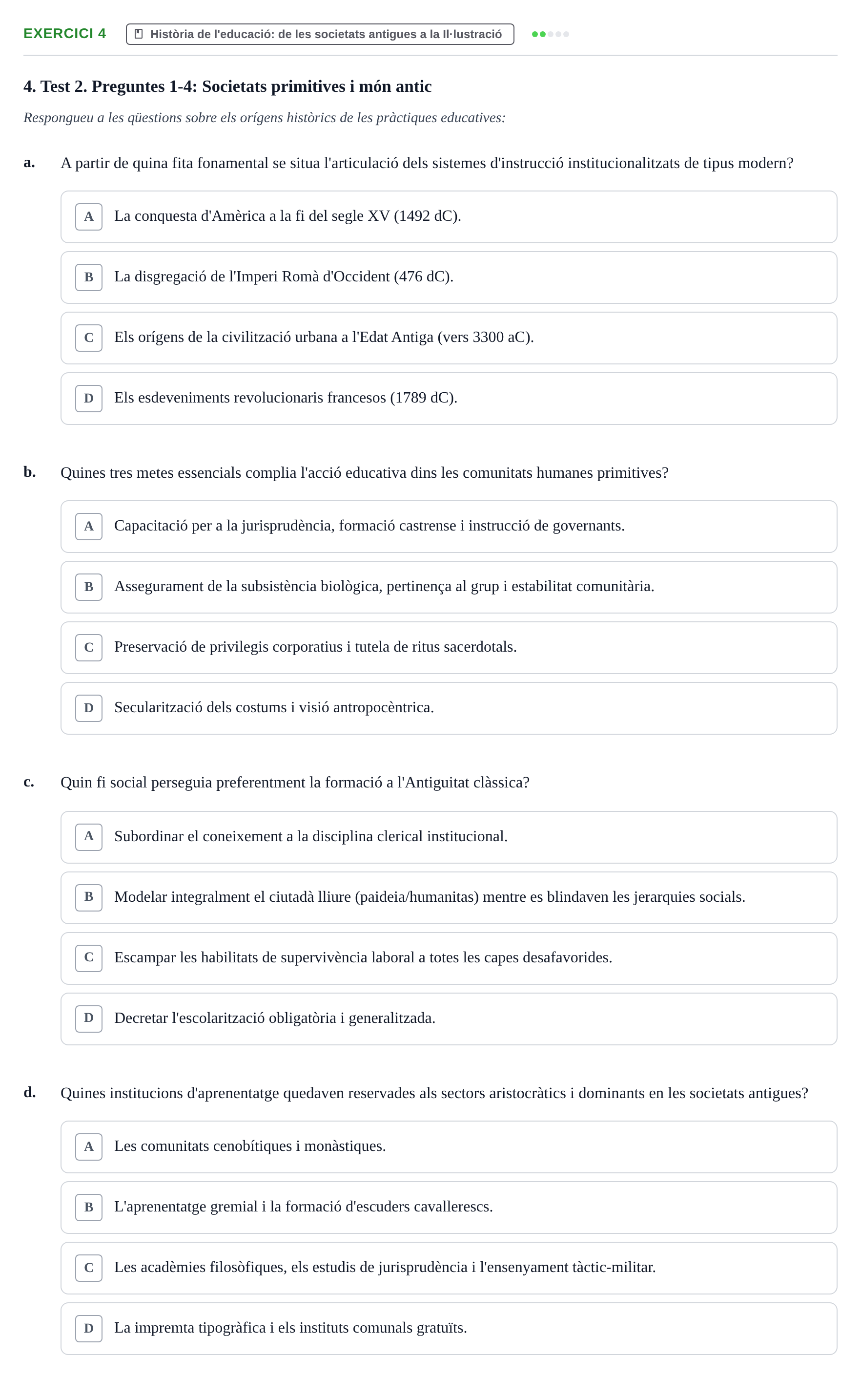 Enunciado: Problema 4 · Sociedad, Familia y Educación URV Avaluació de conceptes clau: Recerca educativa, evolució històrica de l'escola i teoria sociològica