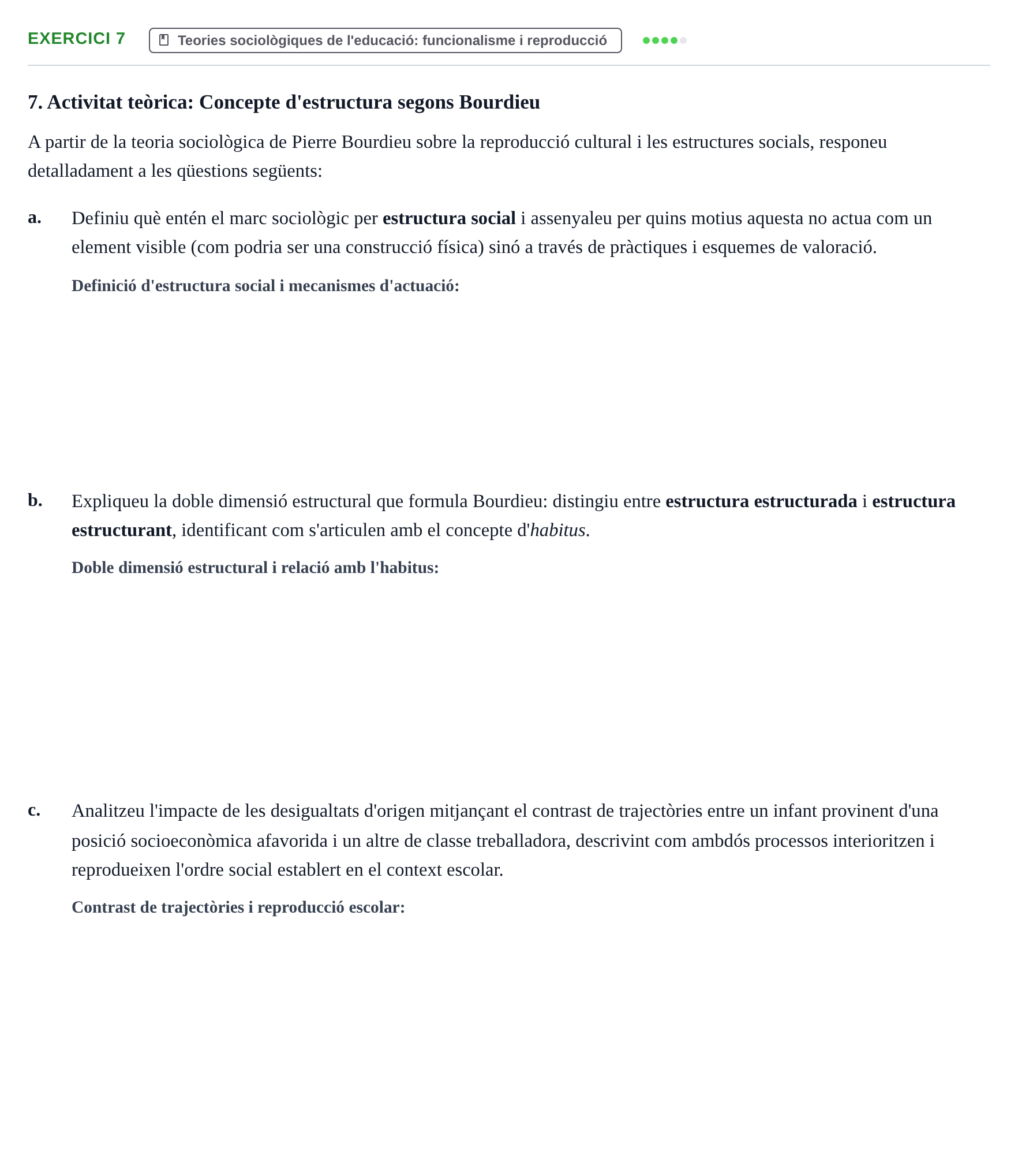 Enunciado: Problema 7 · Sociedad, Familia y Educación URV Avaluació de conceptes clau: Recerca educativa, evolució històrica de l'escola i teoria sociològica
