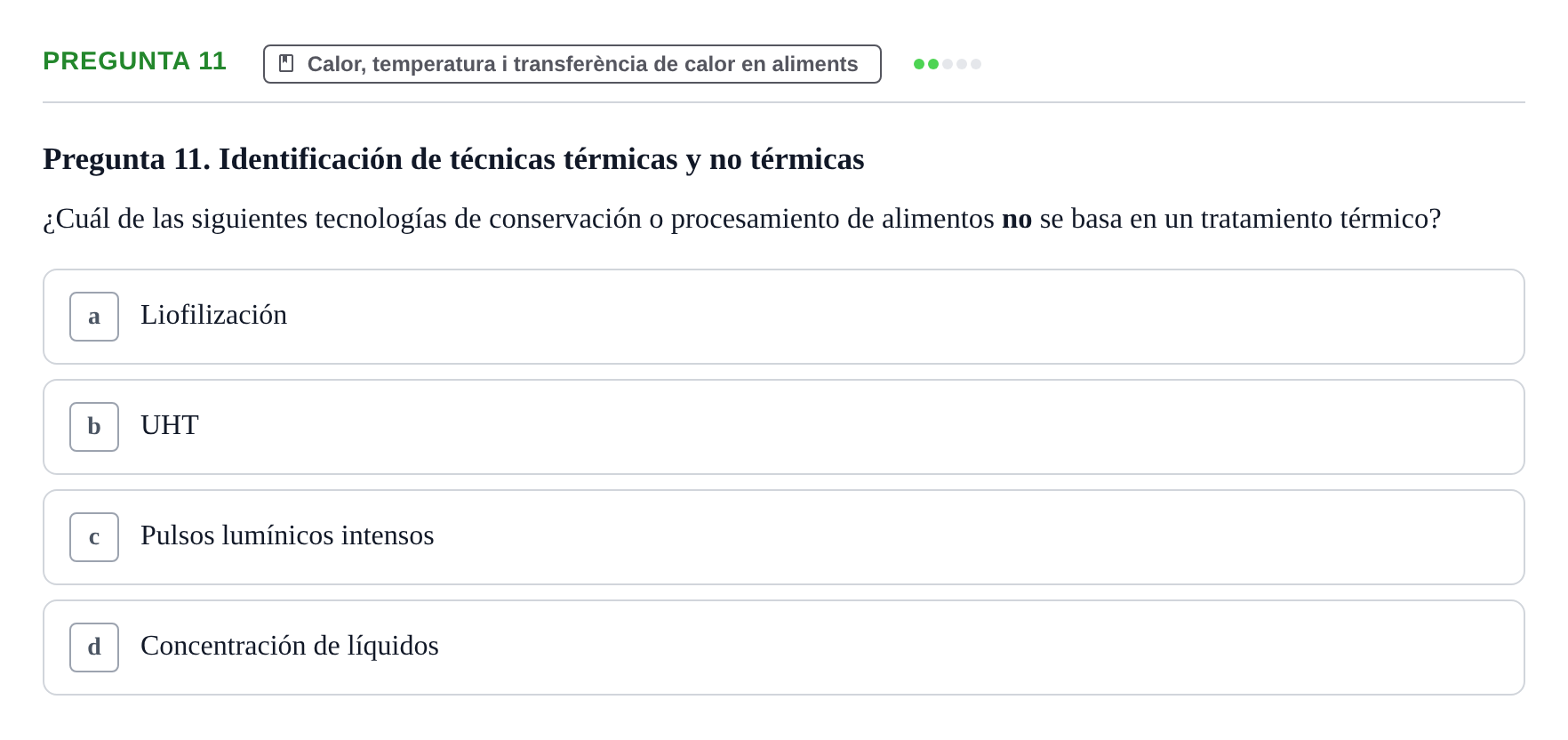 Enunciado: Pregunta 11 · Química i Física Aplicada URV Examen de Física