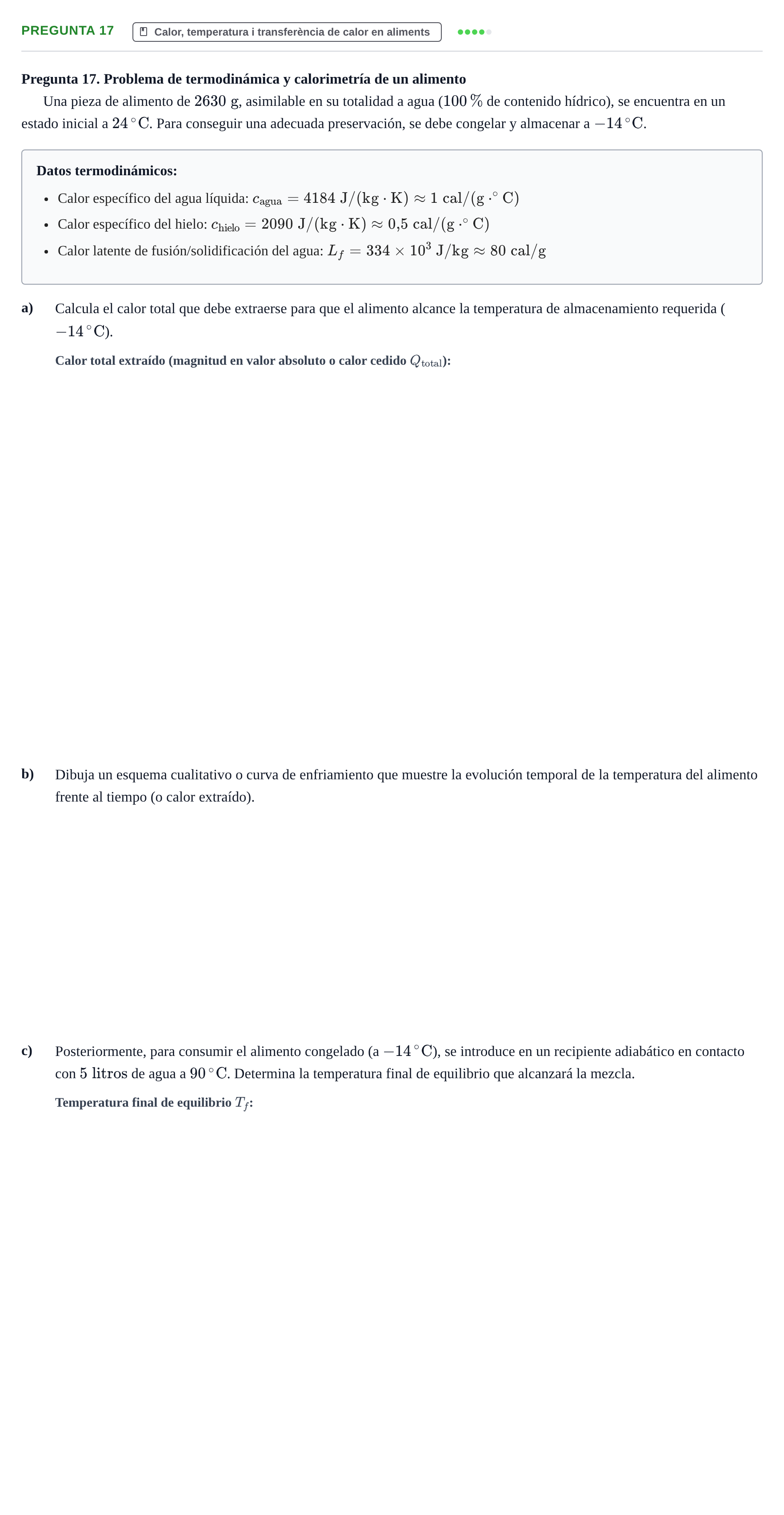 Enunciado: Pregunta 17 · Química i Física Aplicada URV Examen de Física