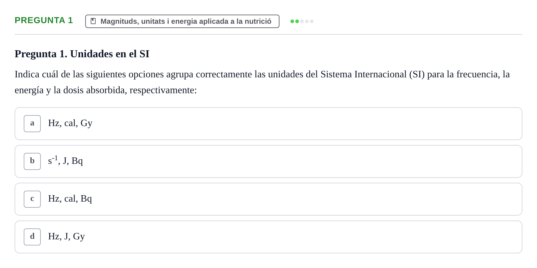 Enunciado: Pregunta 1 · Química i Física Aplicada URV Examen de Física