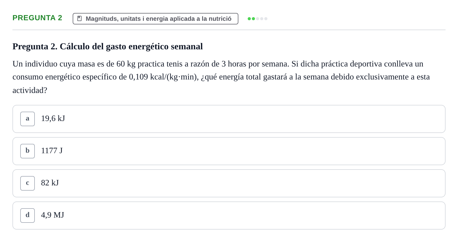 Enunciado: Pregunta 2 · Química i Física Aplicada URV Examen de Física
