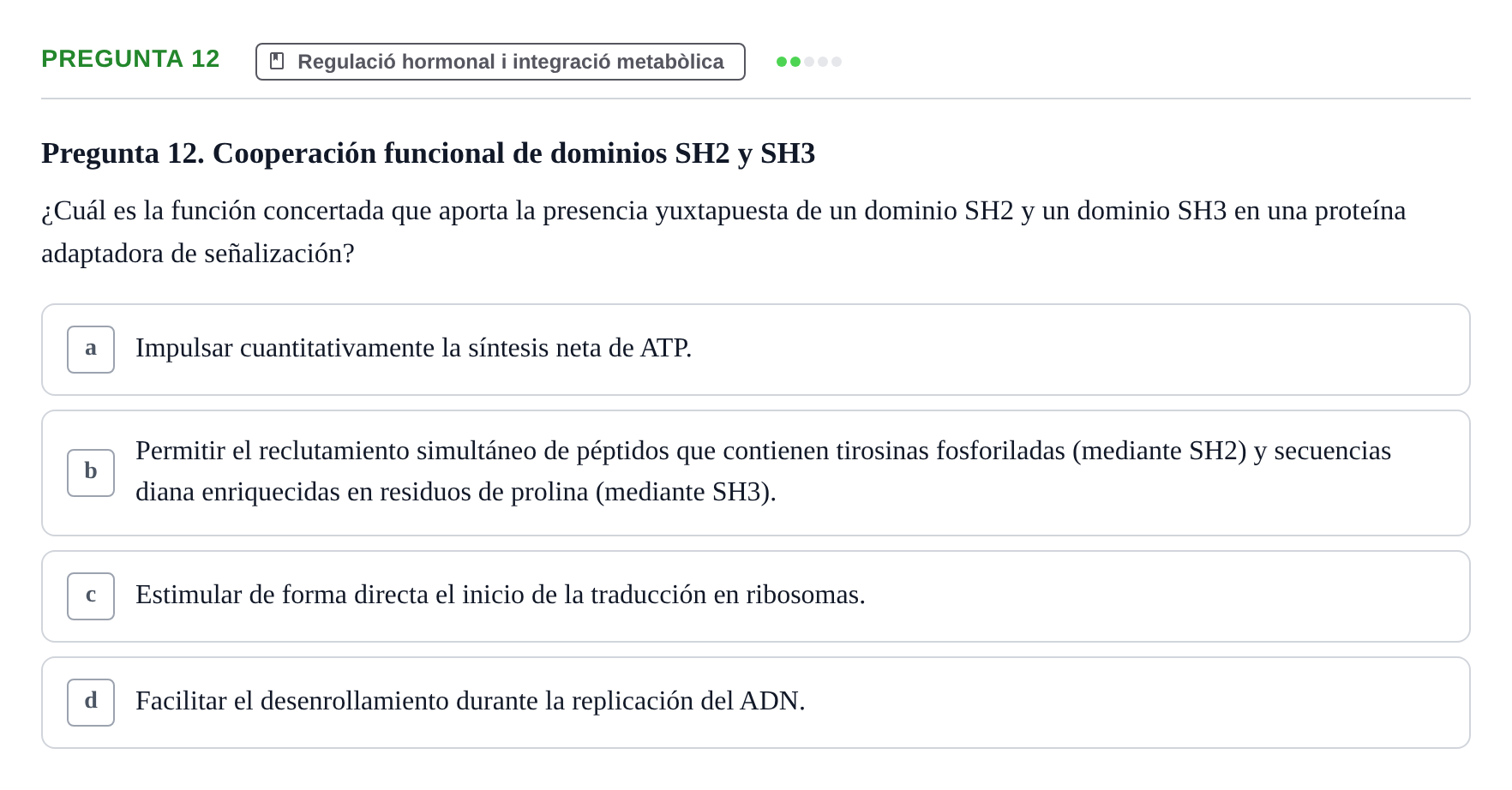 Enunciado: Pregunta 12