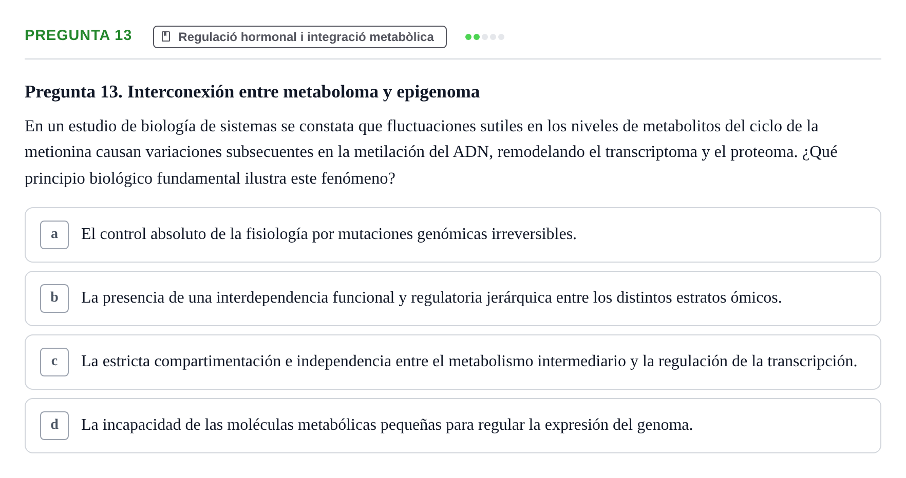 Enunciado: Pregunta 13