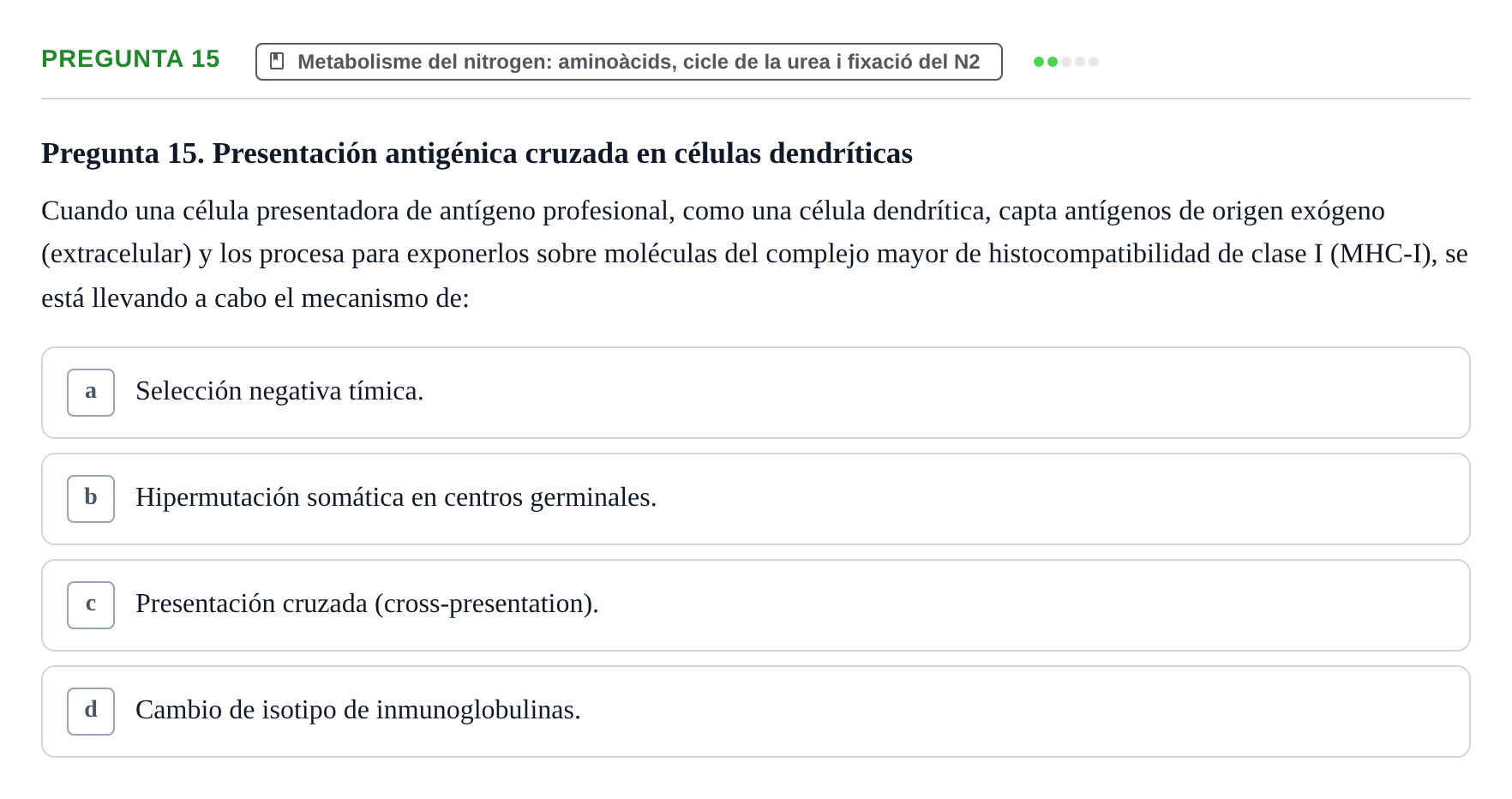 Enunciado: Pregunta 15
