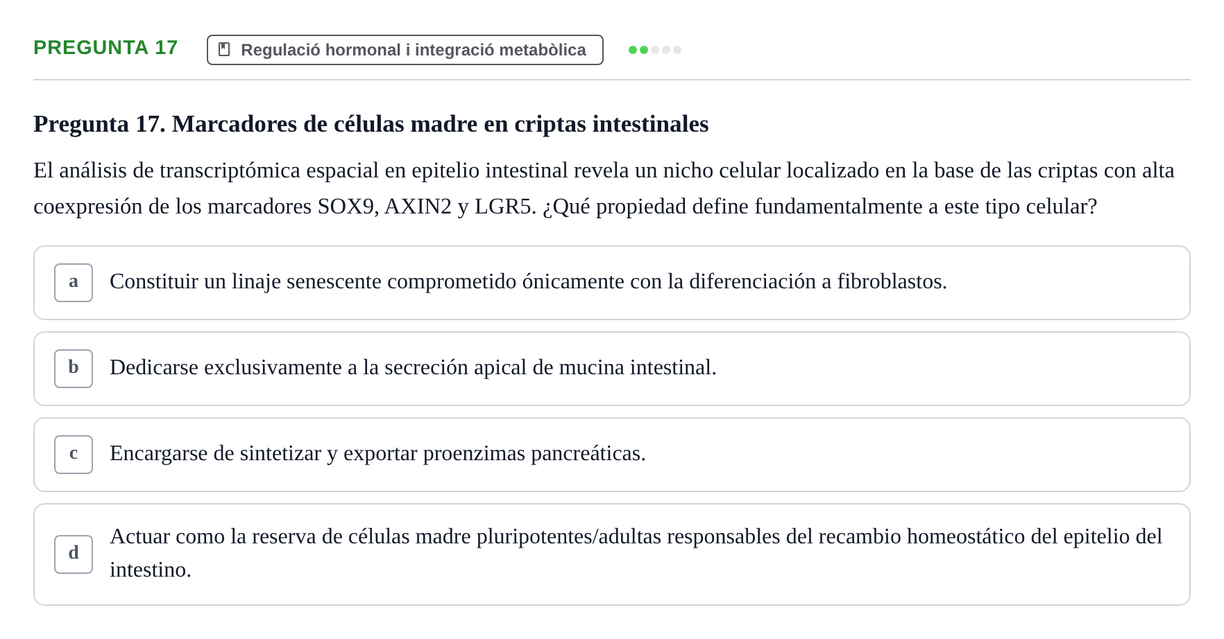 Enunciado: Pregunta 17