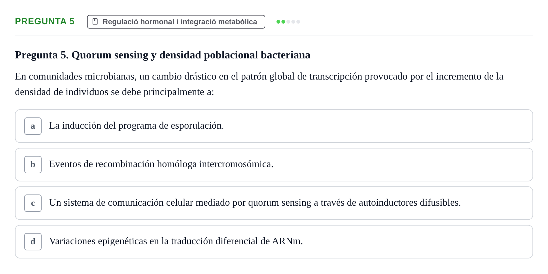 Enunciado: Pregunta 5