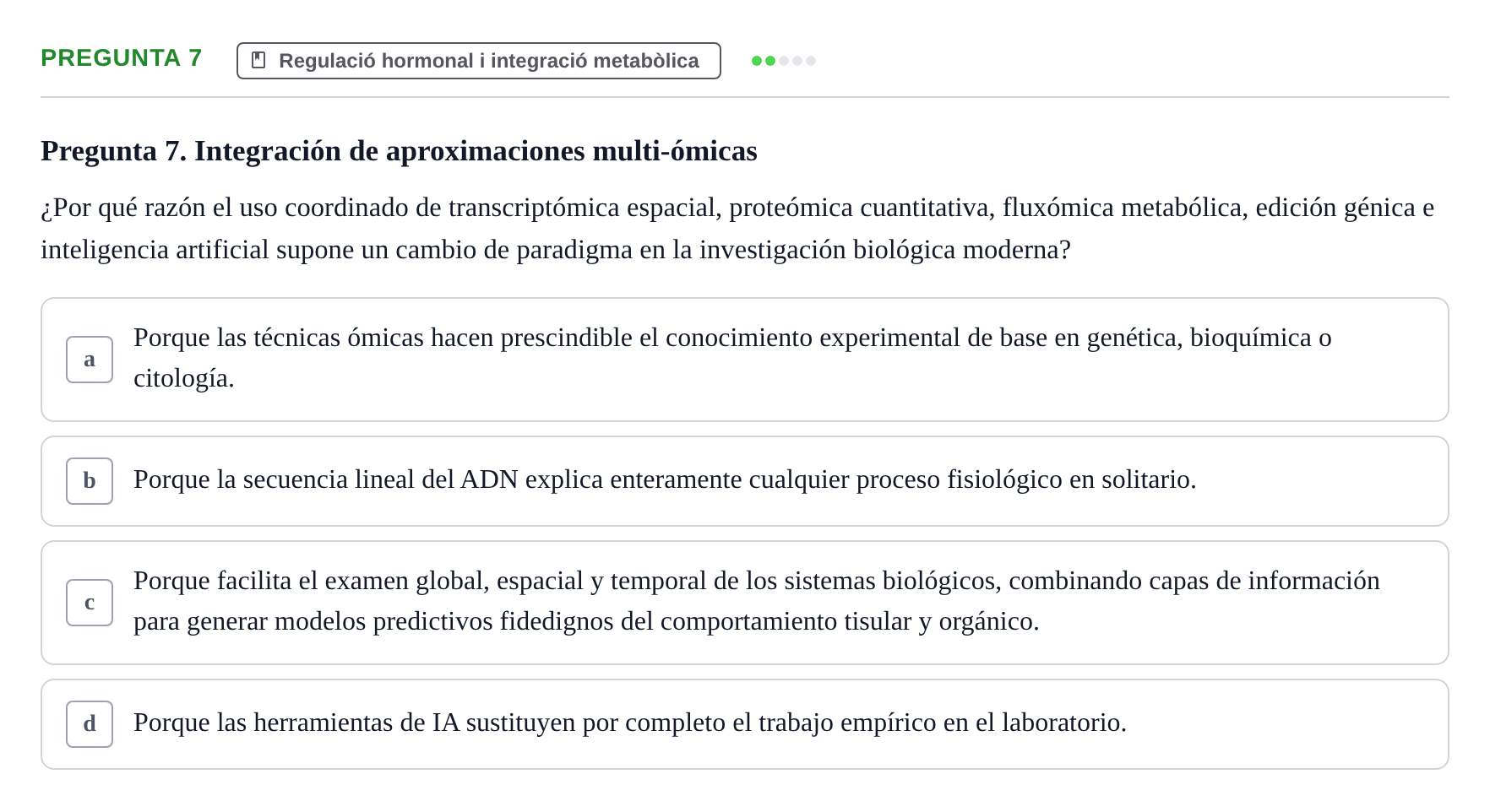 Enunciado: Pregunta 7