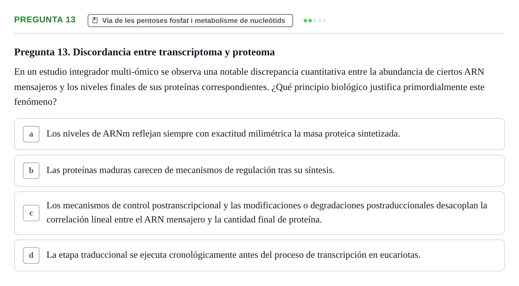 Enunciado: Pregunta 13