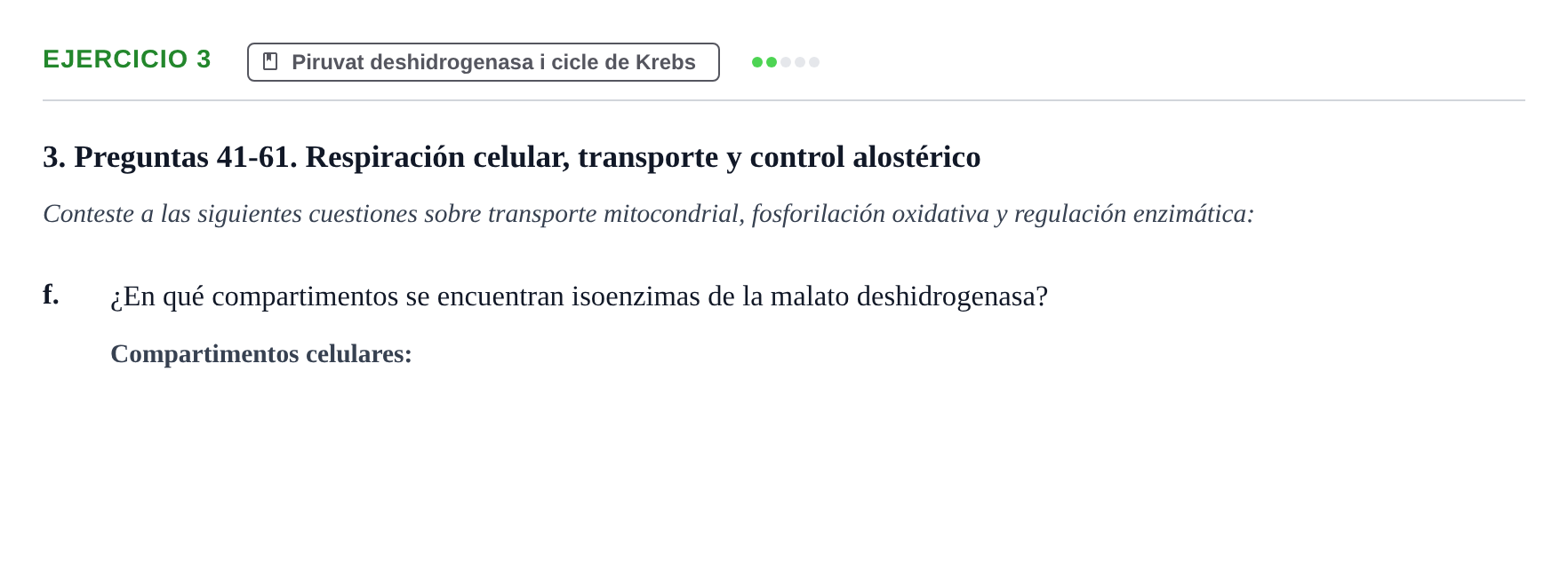 Enunciado: Ejercicio 3 - Piruvat deshidrogenasa i cicle de Krebs · Bioquímica URV Examen de Bioquímica: Cuestiones de Metabolismo y Bioenergética