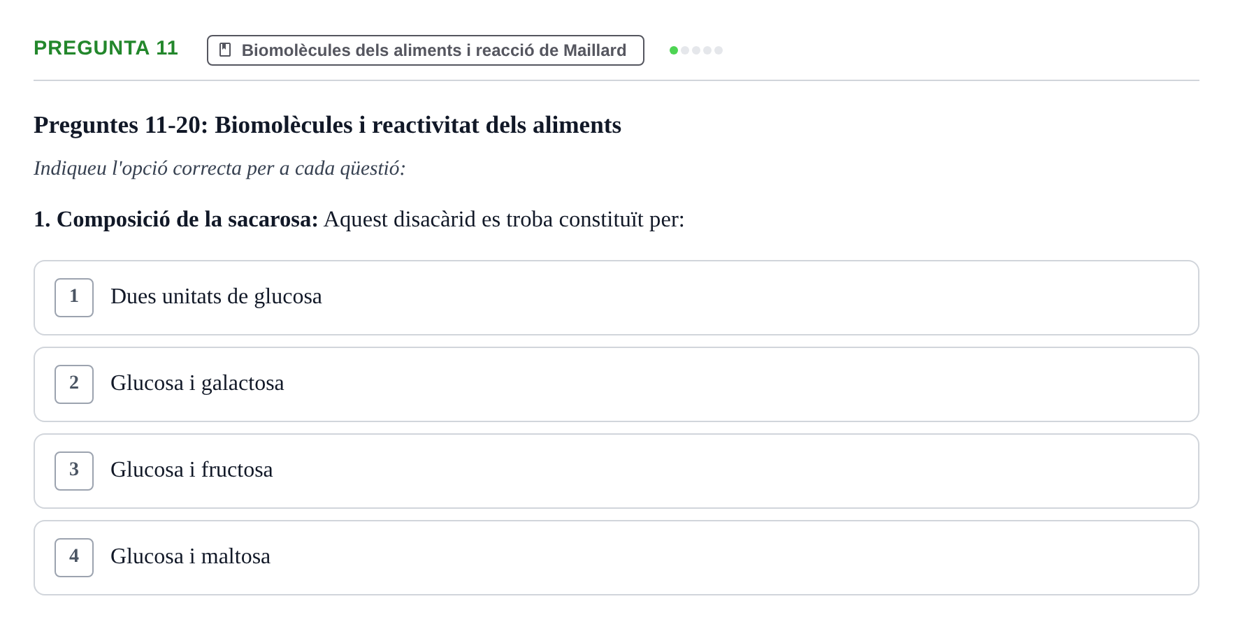 Enunciado: Pregunta 11 · Química i Física Aplicada URV Examen de Química (1a Convocatòria)