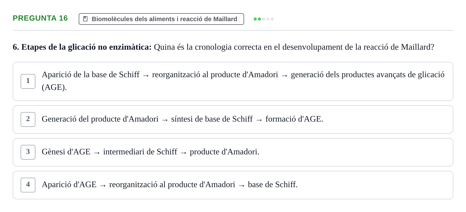 Enunciado: Pregunta 16 · Química i Física Aplicada URV Examen de Química (1a Convocatòria)